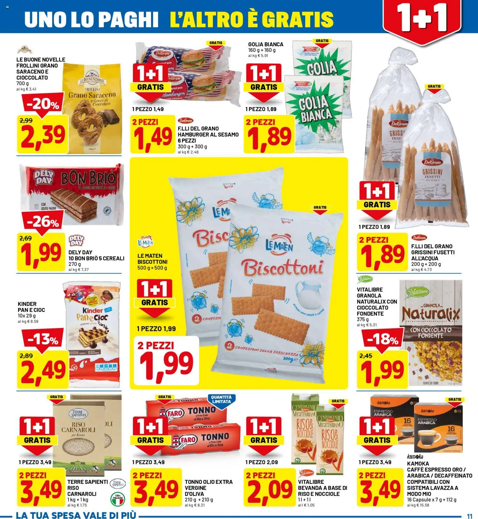Volantino D Più del 26.01.2026 | Pagina: 11 | Prodotti: Pane, Cioccolato, Nocciole, Frollini
