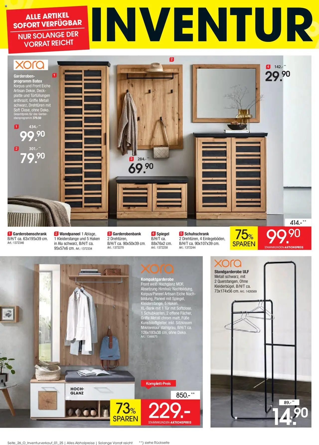 Zurbrüggen Inventurverkauf - gültig ab dem 04.08.2025 | Seite: 28 | Produkte: Spiegel, Tür, Garderobenschrank