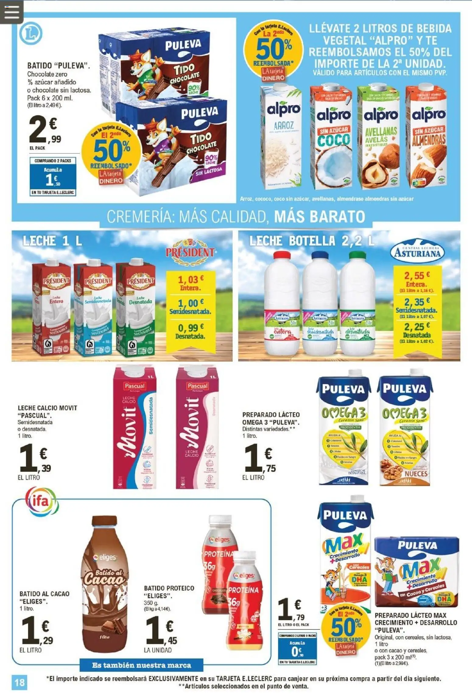 E.Leclerc folleto │ válido desde el 07.01.2026 | Página: 18 | Productos: Leche desnatada, Arroz, Τυρόπιτα, Cereales