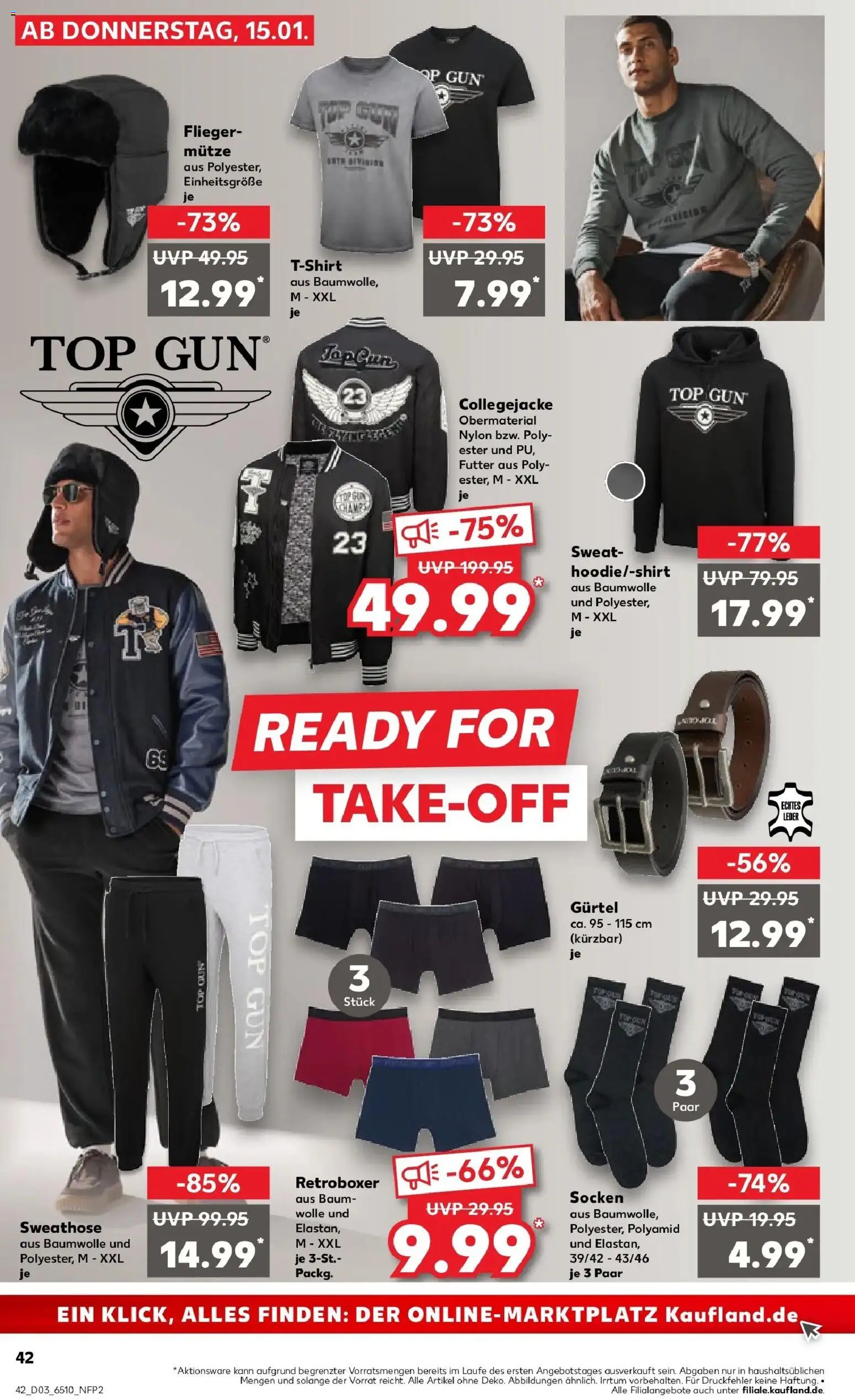 Kaufland prospekt Kamp-Lintfort	 – gültig ab 15.01.2026 | Seite: 42 | Produkte: Top, Sweathose, Socken, Gürtel