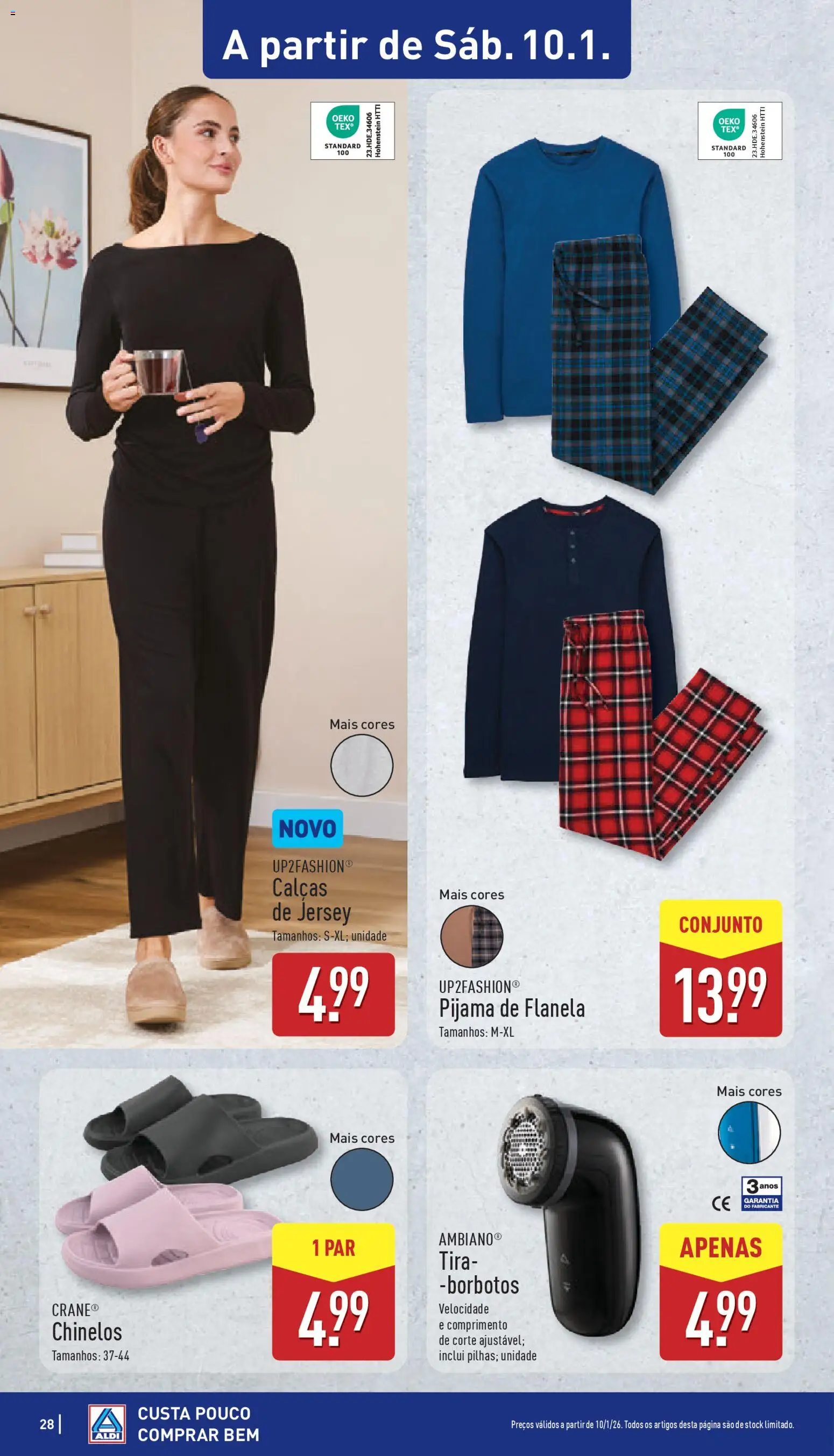 Aldi folheto │ válido de 05.01.2026 | Página: 28 | Produtos: Chinelos, Calças