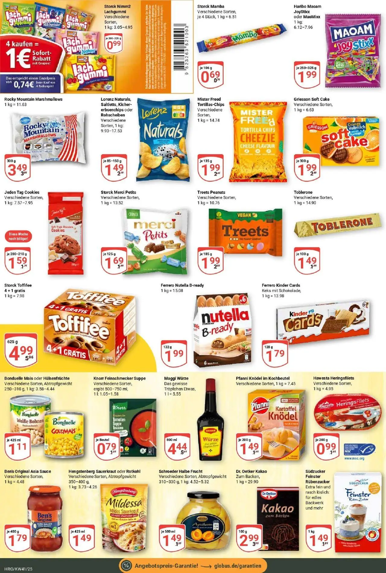 Globus prospekt Rostock	 – gültig ab 06.10.2025 | Seite: 15 | Produkte: Haribo, Rotkohl, Nutella, Toffifee