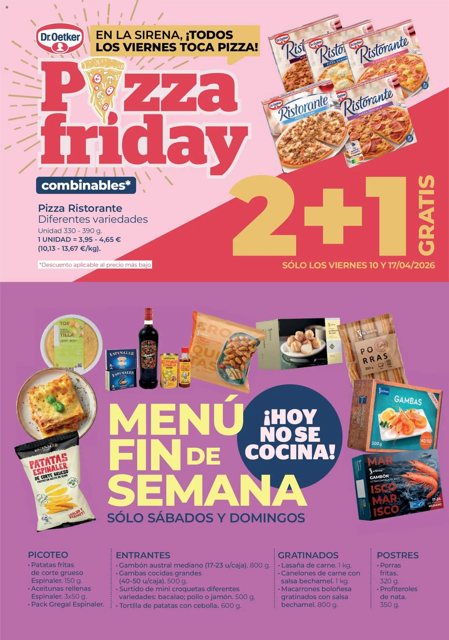La Sirena folleto │ válido desde el 09.04.2026 | Página: 9 | Productos: Pizza, Cocina, Croquetas, Lasaña