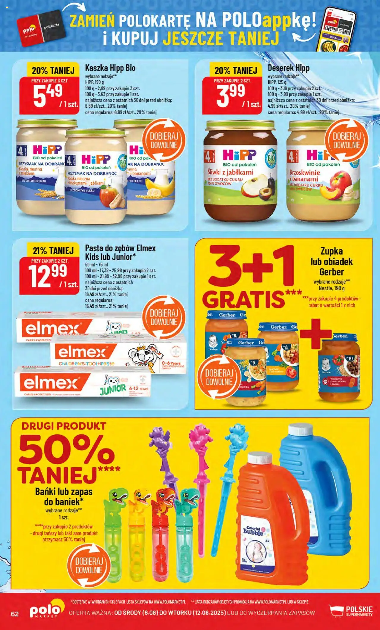 POLOmarket Gazetka od 06.08.2025 | Strona: 62 | Produkty: Śliwki, Kaszka manna, Pasta do zębów, Warzywa