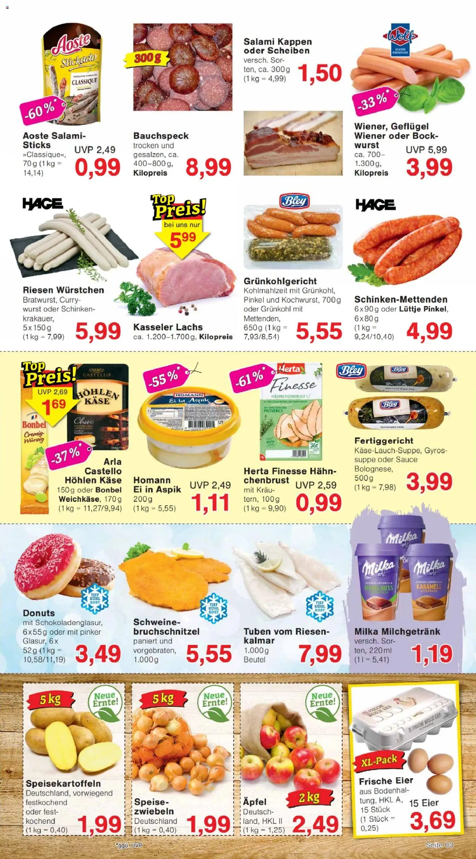 Jawoll Prospekt – gültig ab 19.01.2026 | Seite: 3 | Produkte: Äpfel, Zwiebeln, Wurst, Hahnchenbrust