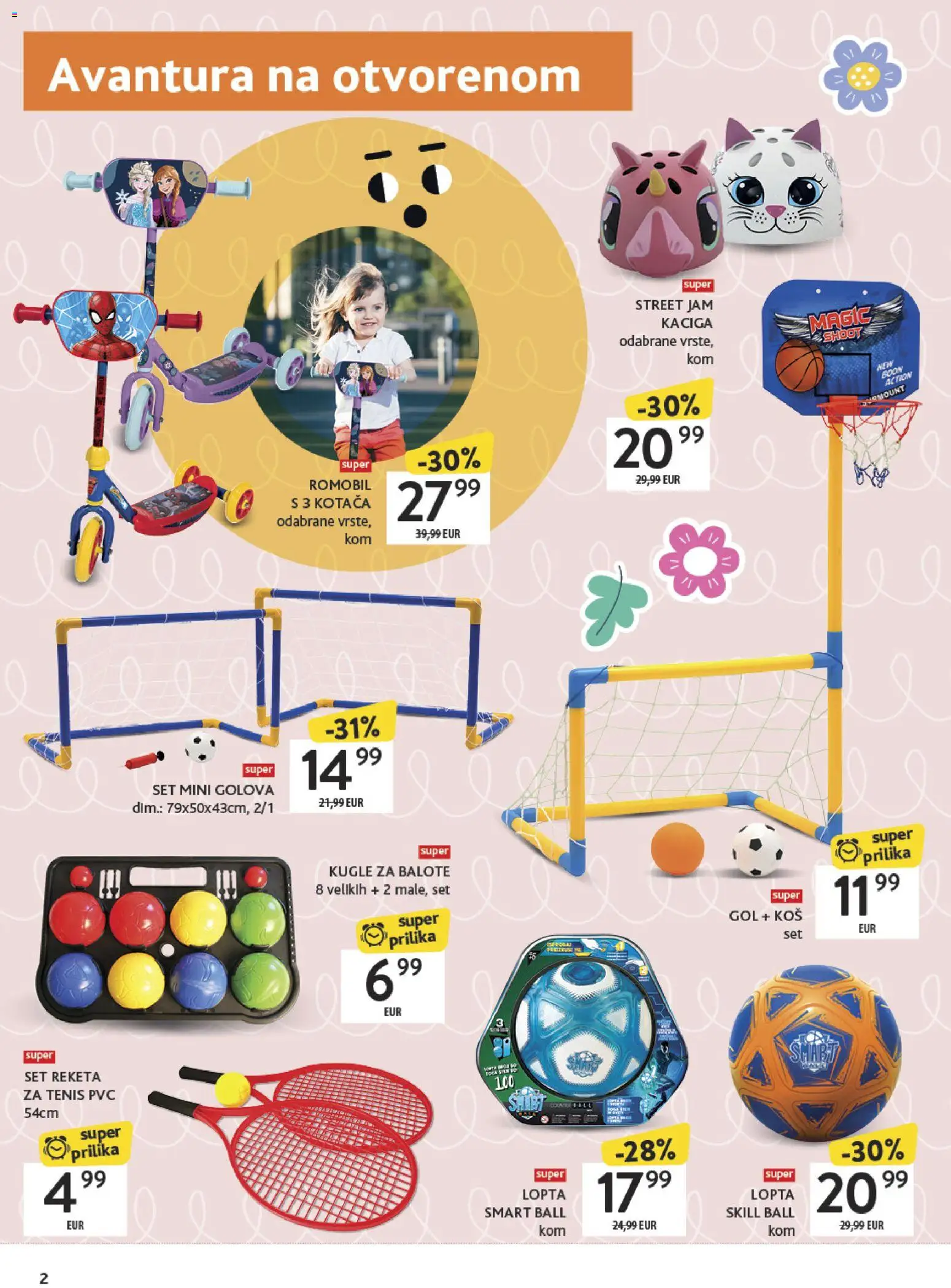 Konzum katalog | vrijedi od 09.03.2026 | Stranica: 2 | Proizvodi: Lopta, Kaciga, Romobil