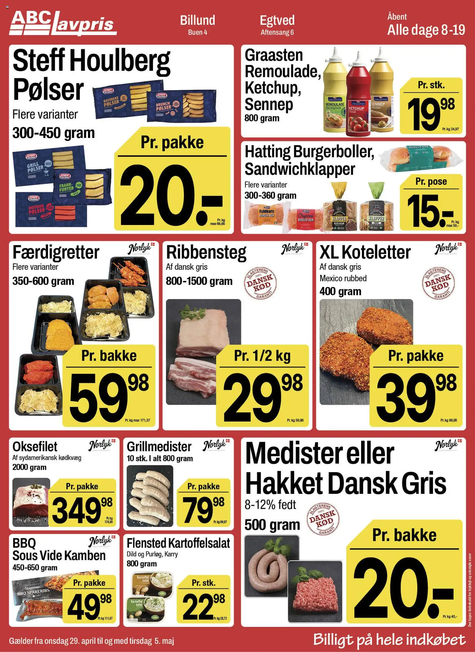 Abc Lavpris tilbudsavis – gyldig fra 29.04.2026 | Side: 7 | Produkter: Kartoffelsalat, Koteletter, Salat, Remoulade