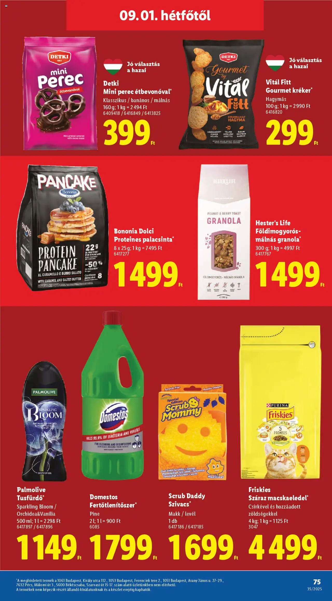 Lidl akciós ujság - amely érvényes a következő dátumtól: 28.08.2025 | Oldal: 75 | Termékek: Protein, Granola, Hagyma