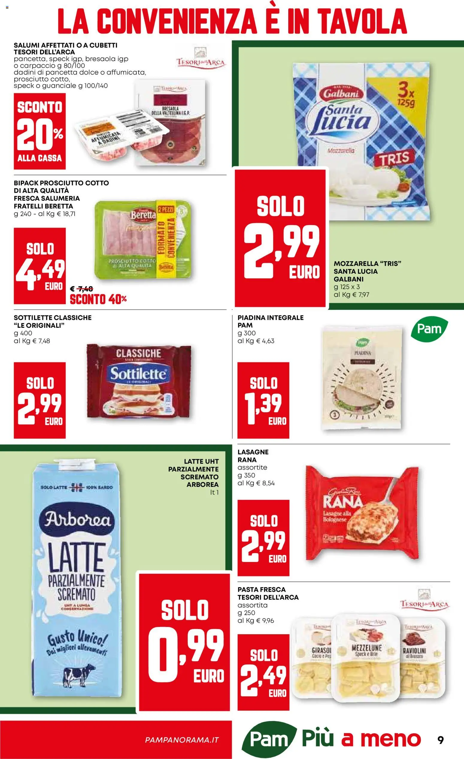 Volantino PAM del 15.01.2026 | Pagina: 9 | Prodotti: Speck, Prosciutto Cotto, Pancetta, Pasta
