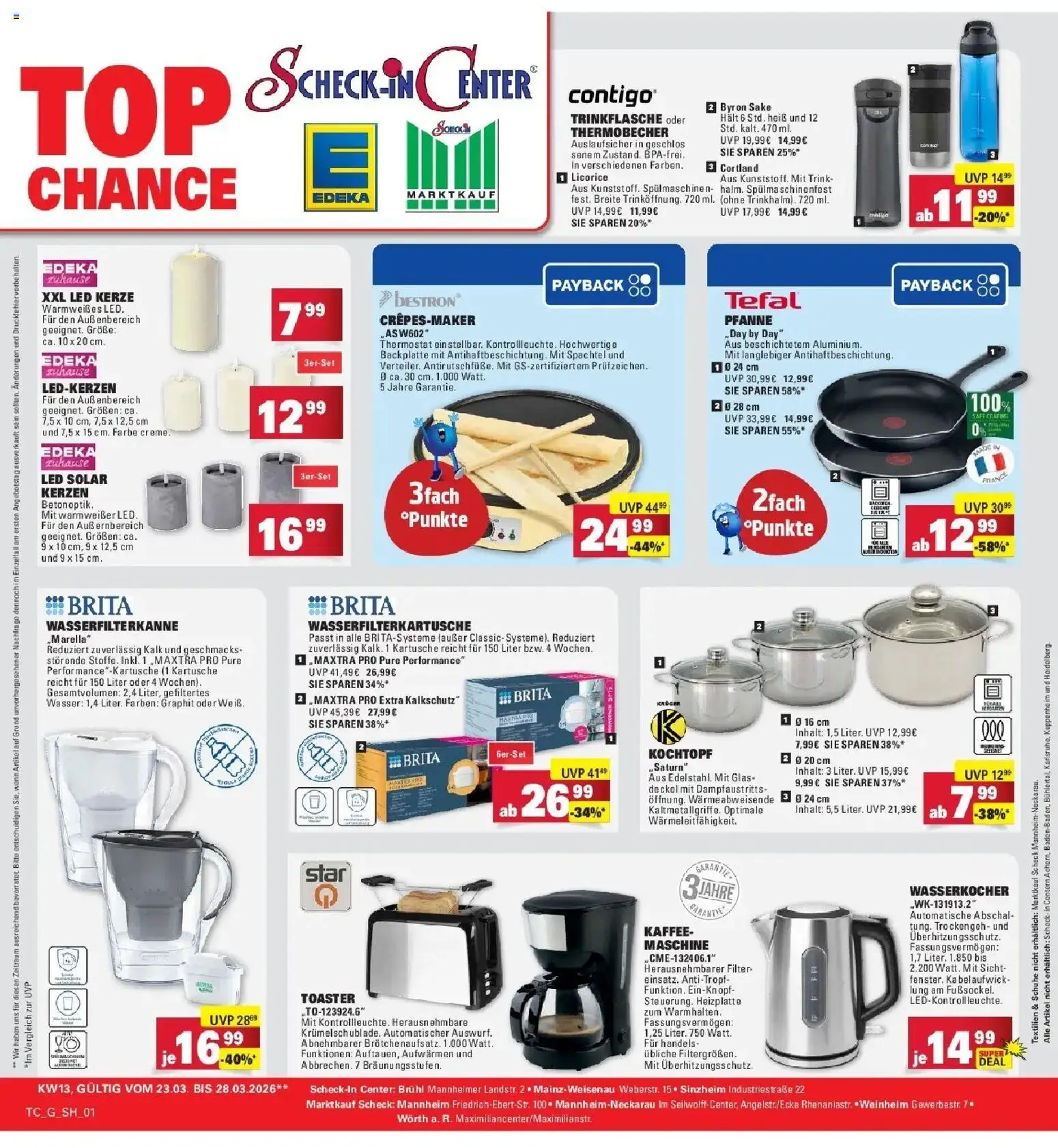 E center Prospekt Sinzheim	 – gültig ab 23.03.2026 | Seite: 78 | Produkte: Wasserkocher, Toaster, Kaffee, Wasser