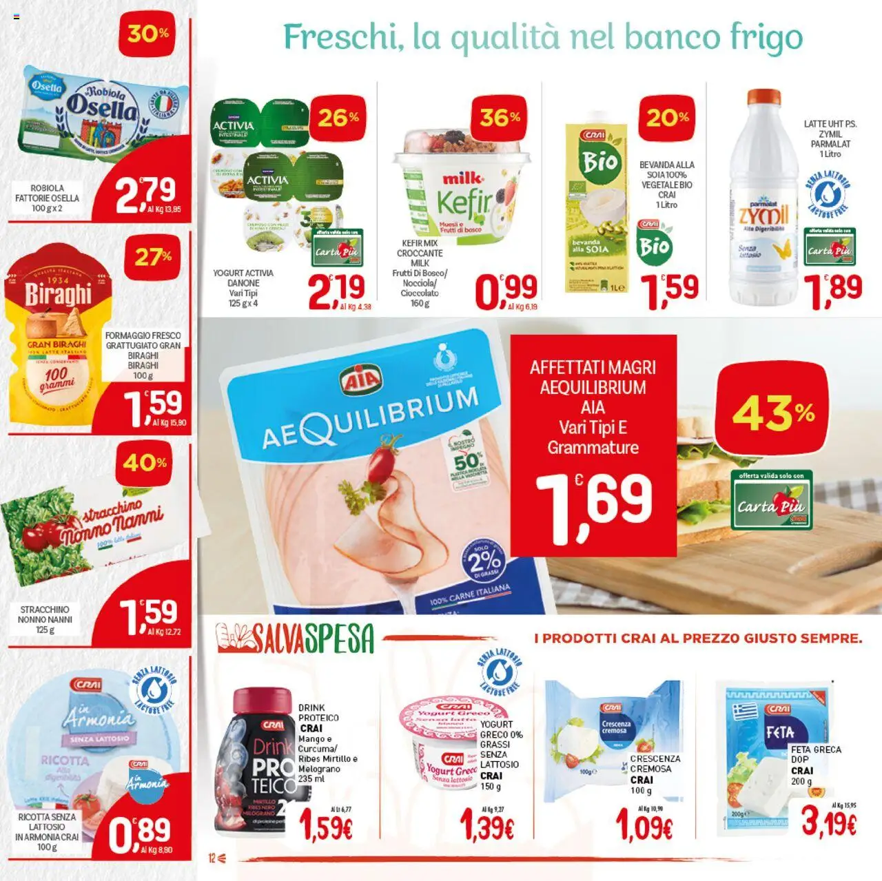 Volantino CRAI del 07.08.2025 | Pagina: 12 | Prodotti: Yogurt, Feta, Crescenza, Robiola