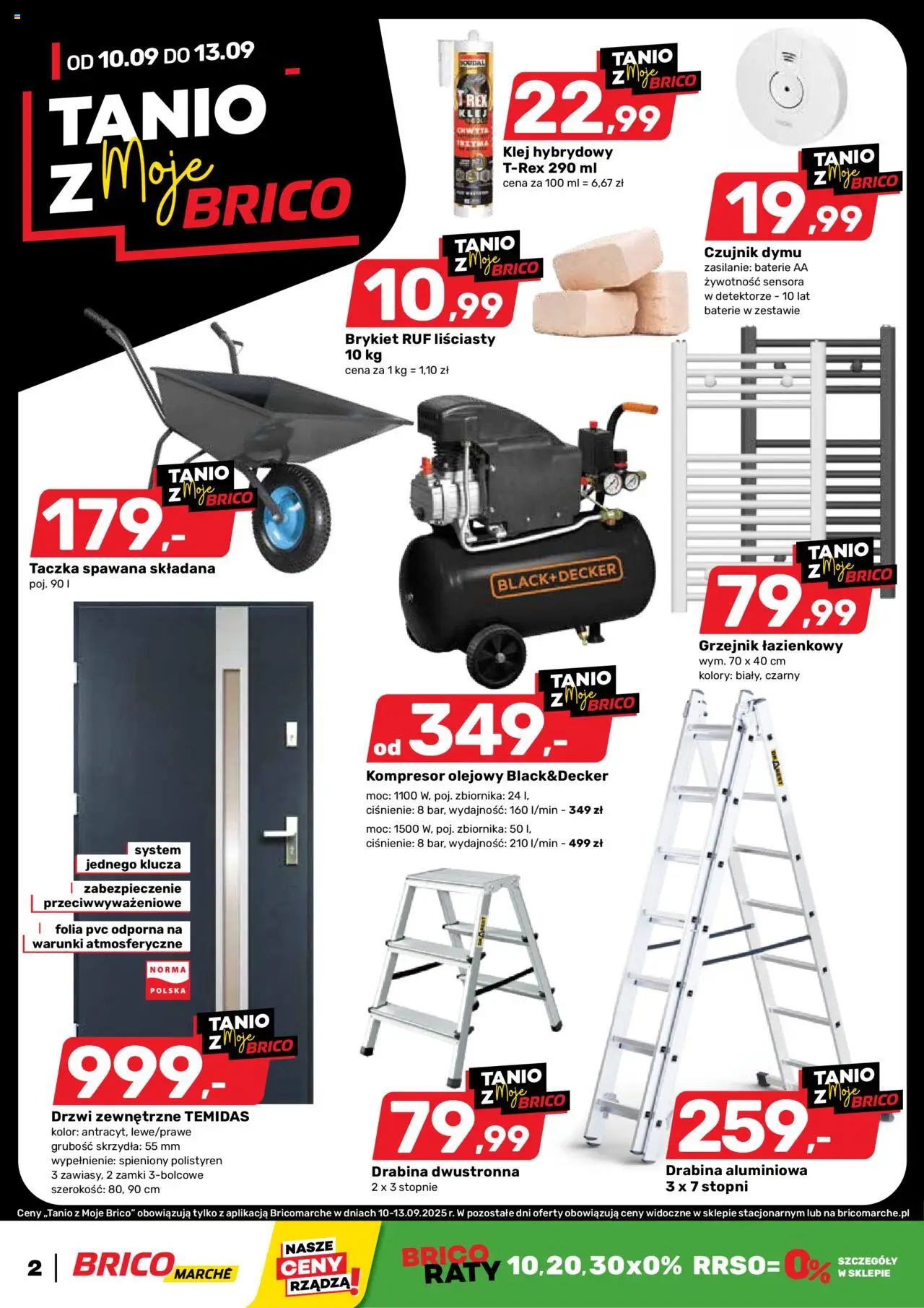 Brico Marché Gazetka - Tanio z Moje Brico od 10.09.2025 | Strona: 2 | Produkty: Drabina, Baterie