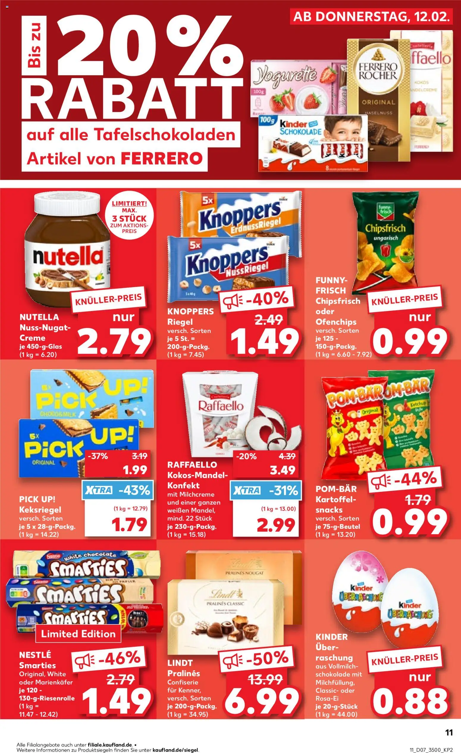 Kaufland prospekt Jena	 – gültig ab 12.02.2026 | Seite: 11 | Produkte: Yogurette, Funny frisch, Lindt, Erdbeeren