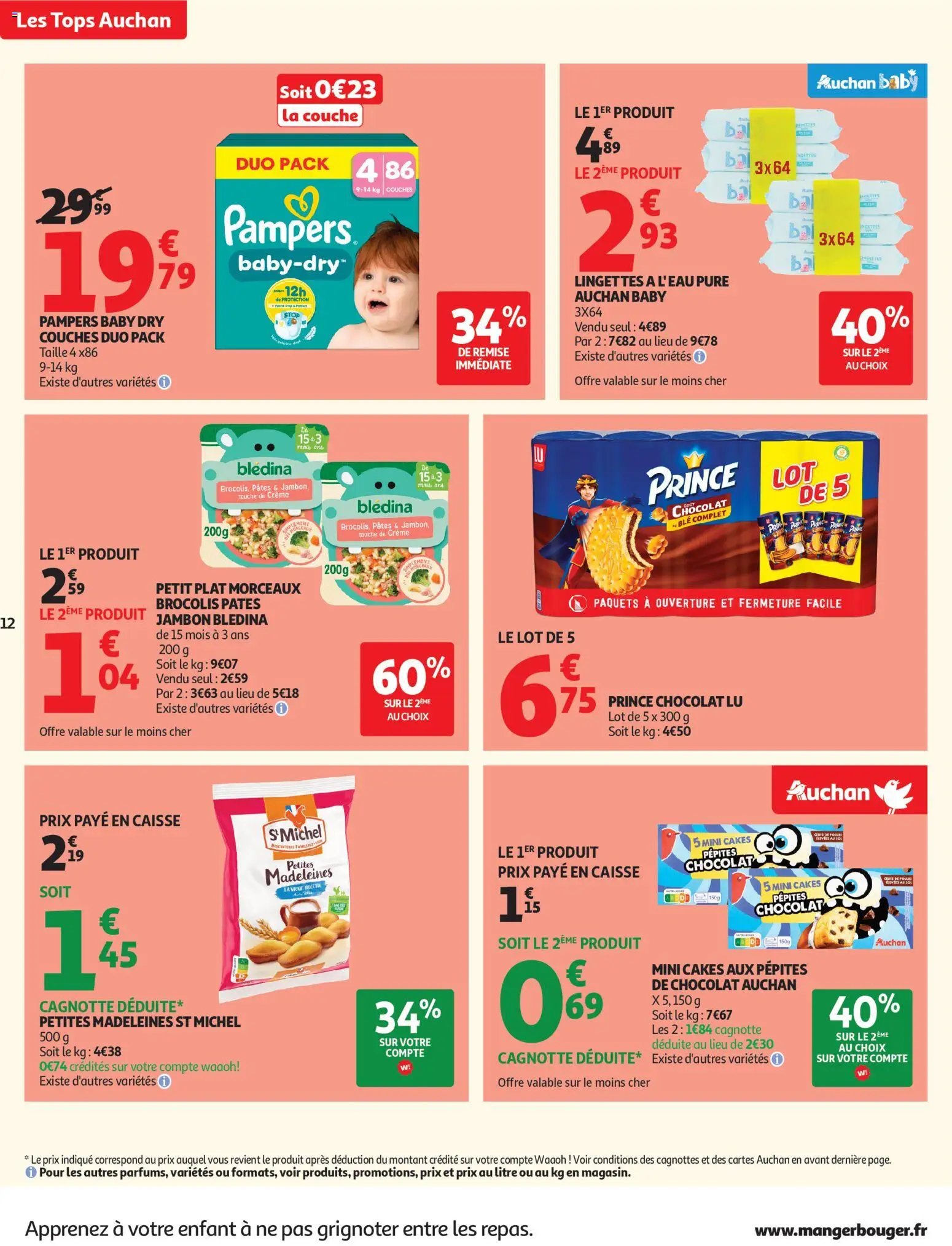 {H1} | Page: 12 | Produits: Couches, Pampers, Prince chocolat, Pâtes