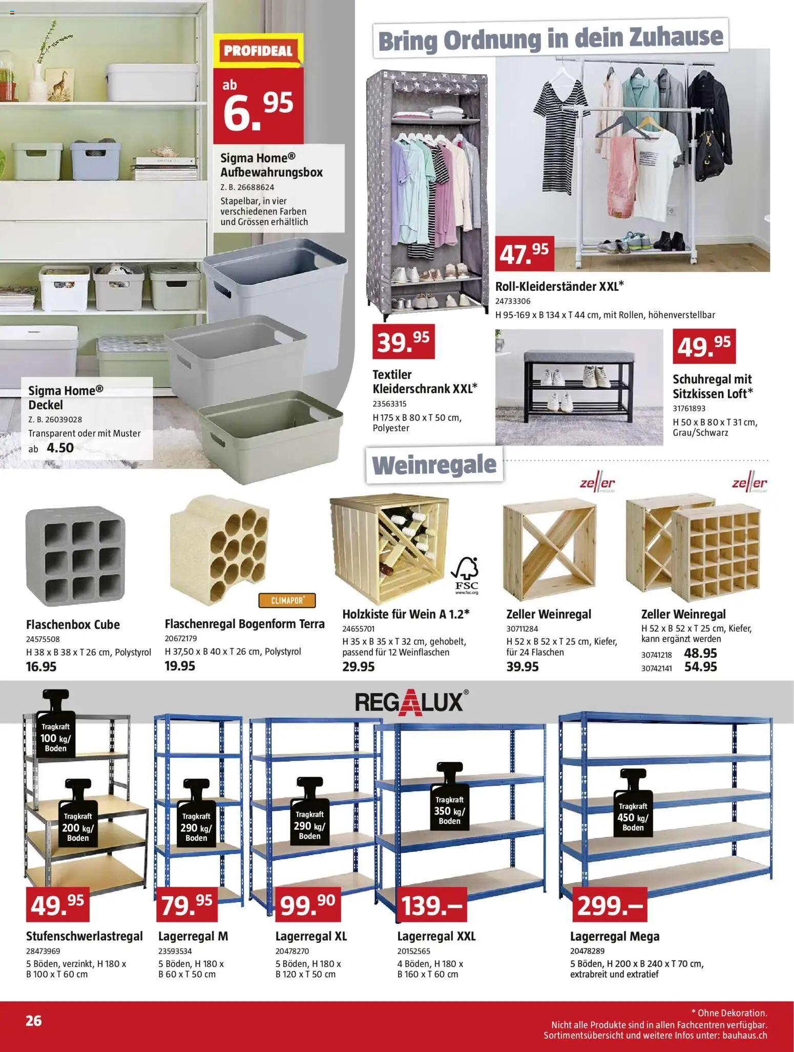 Bauhaus Aktionen – gültig ab 29.12.2025 | Seite: 26 | Produkte: Kleiderschrank, Wein, Schuhregal, Weinregal