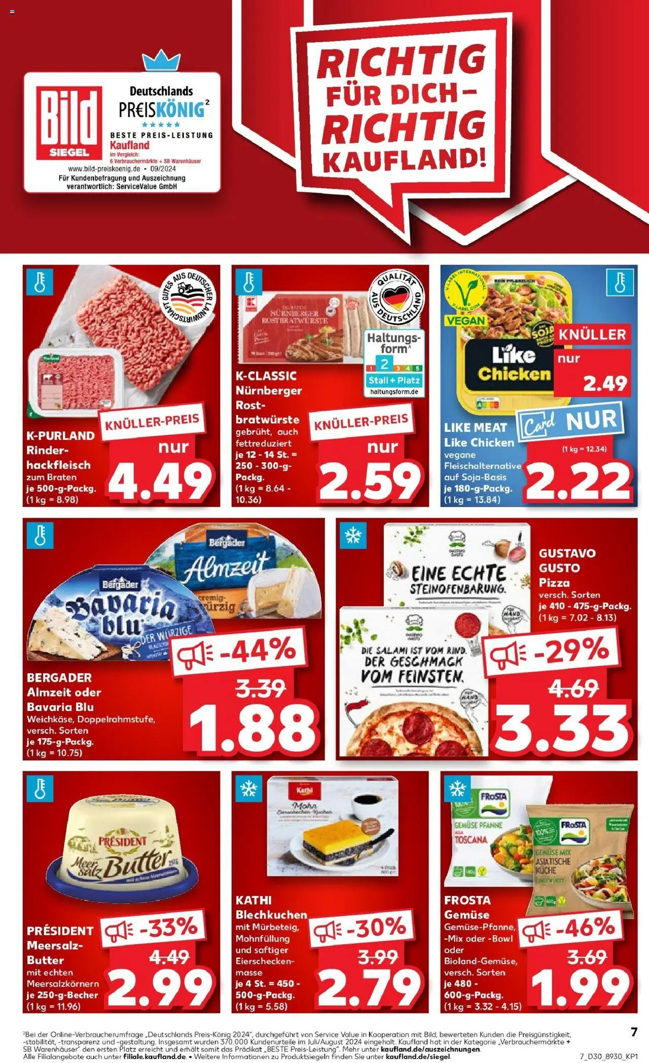 Kaufland prospekt Bad Dürrheim	 - gültig ab dem 24.07.2025 | Seite: 7 | Produkte: Gustavo gusto, Like meat, Salami, Hackfleisch