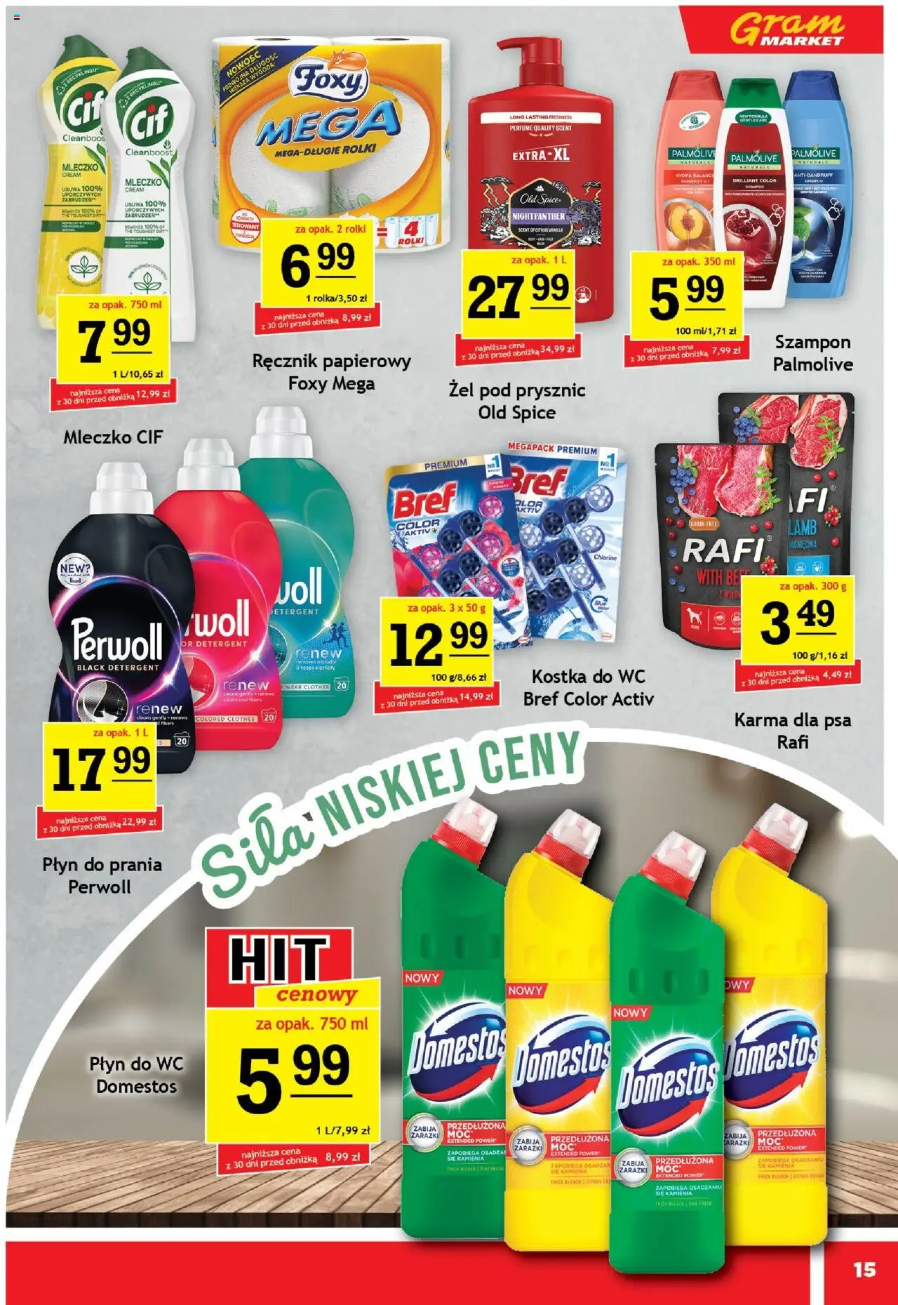 Gram Market Gazetka od 08.10.2025 | Strona: 15 | Produkty: Płyn do prania Perwoll, Domestos, Żel pod prysznic, Ręcznik papierowy
