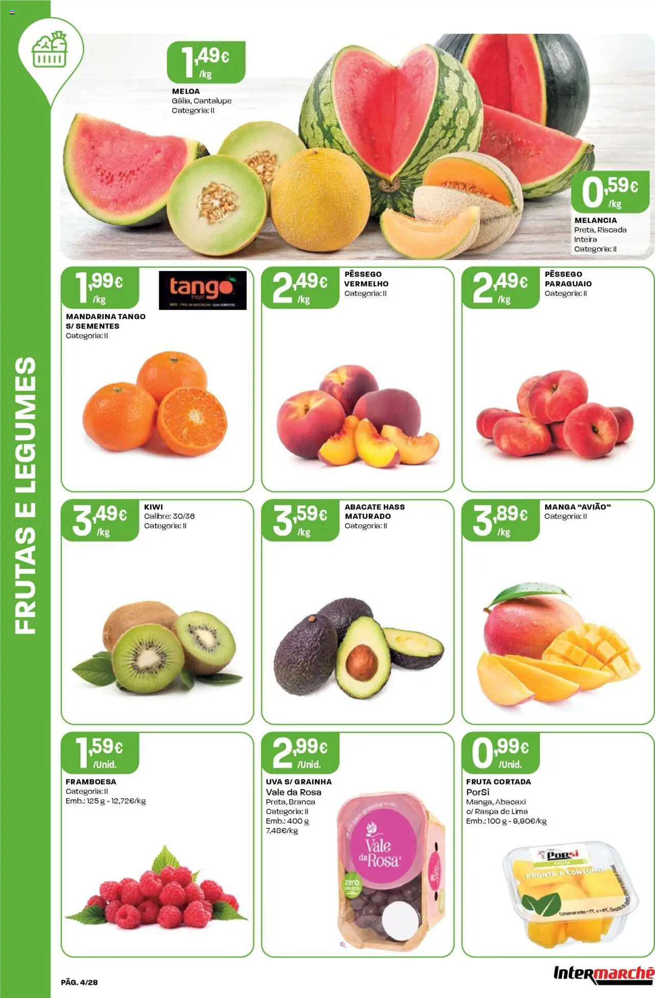 Intermarché folheto │ válido de 14.08.2025 | Página: 4 | Produtos: Abacate, Abacaxi, Melancia, Kiwi