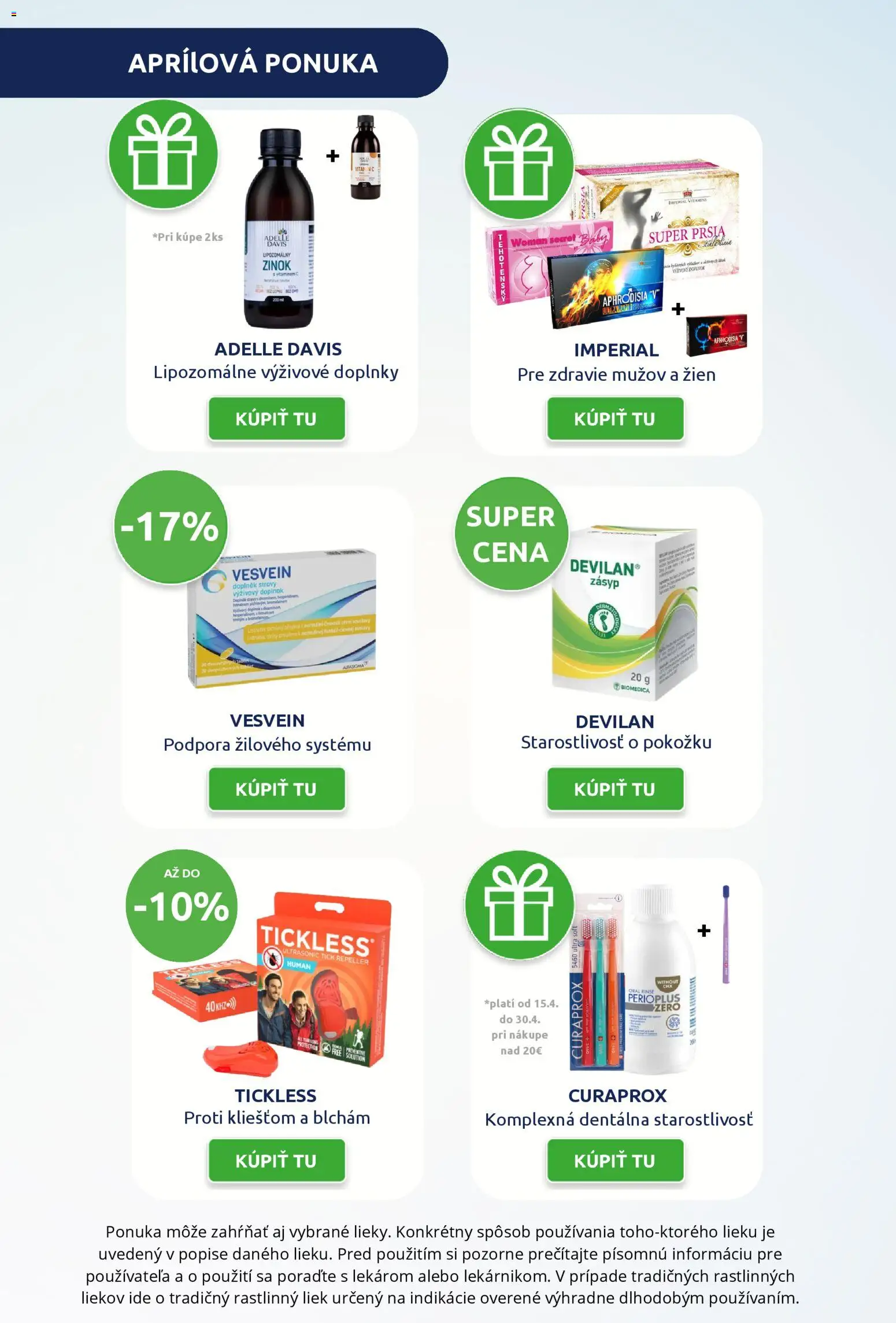 Nové BENU Lekáreň akcie – leták je platný od 01.04.2026 | Strana: 2 | Produkty: Curaprox