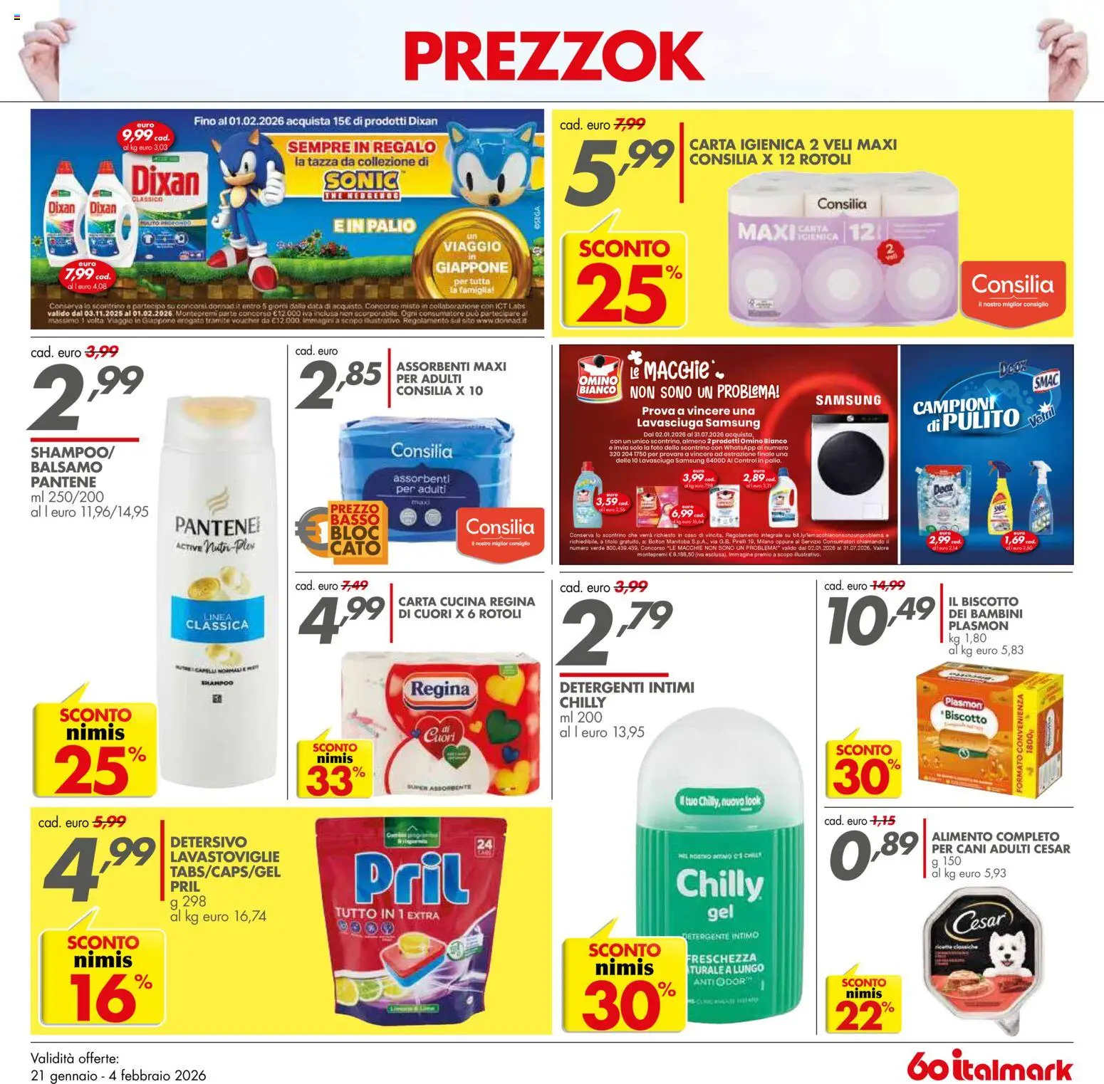 Volantino Italmark del 21.01.2026 | Pagina: 11 | Prodotti: Shampoo, Carta igienica, Lavasciuga, Lavastoviglie
