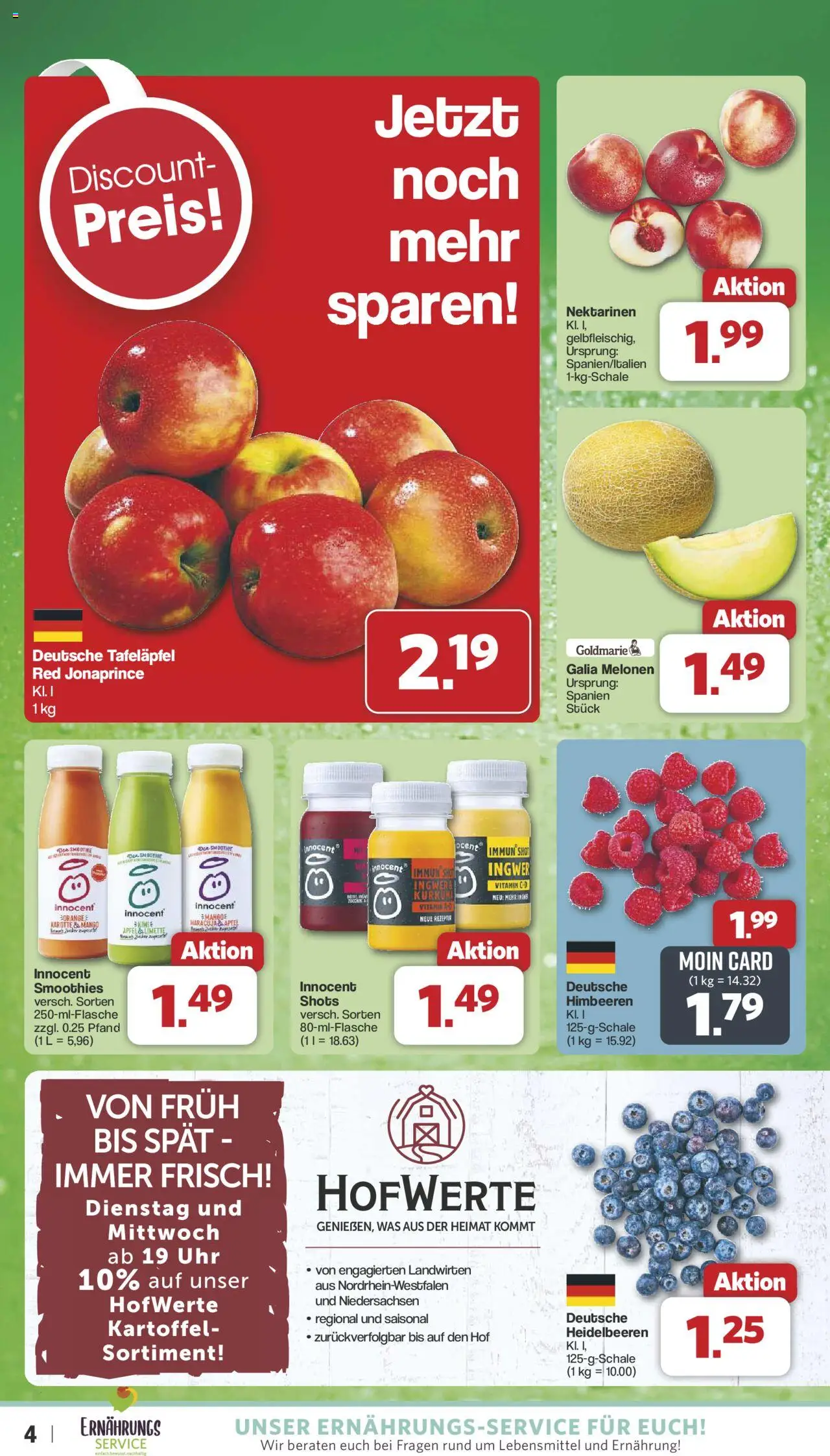 Famila Nordwest Prospekt 	 - gültig ab dem 18.08.2025 | Seite: 4 | Produkte: Äpfel, Heidelbeeren, Mango, Karotte