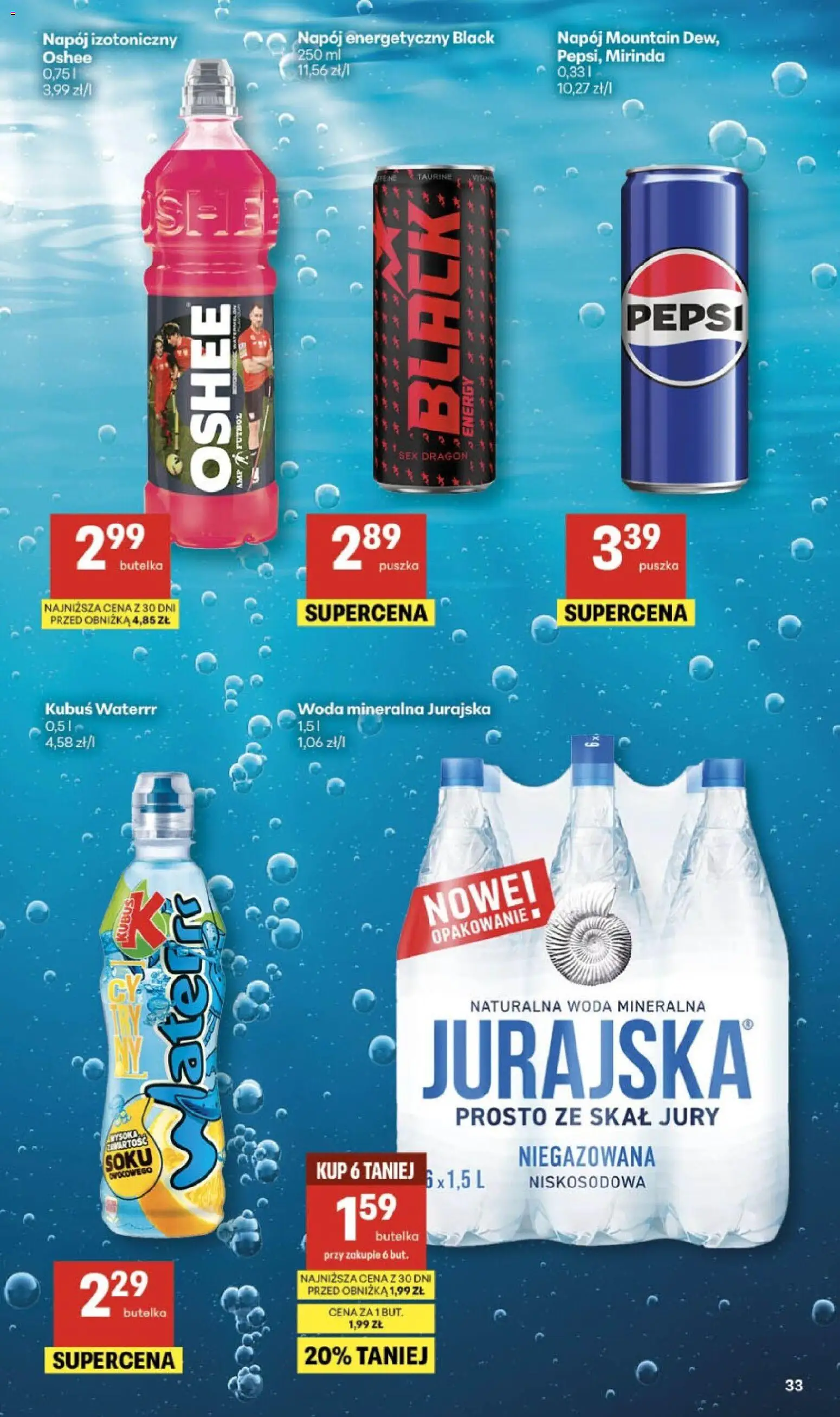 Delikatesy Centrum gazetka - Sklepy Własne od 05.03.2026 | Strona: 33 | Produkty: Pepsi, Woda