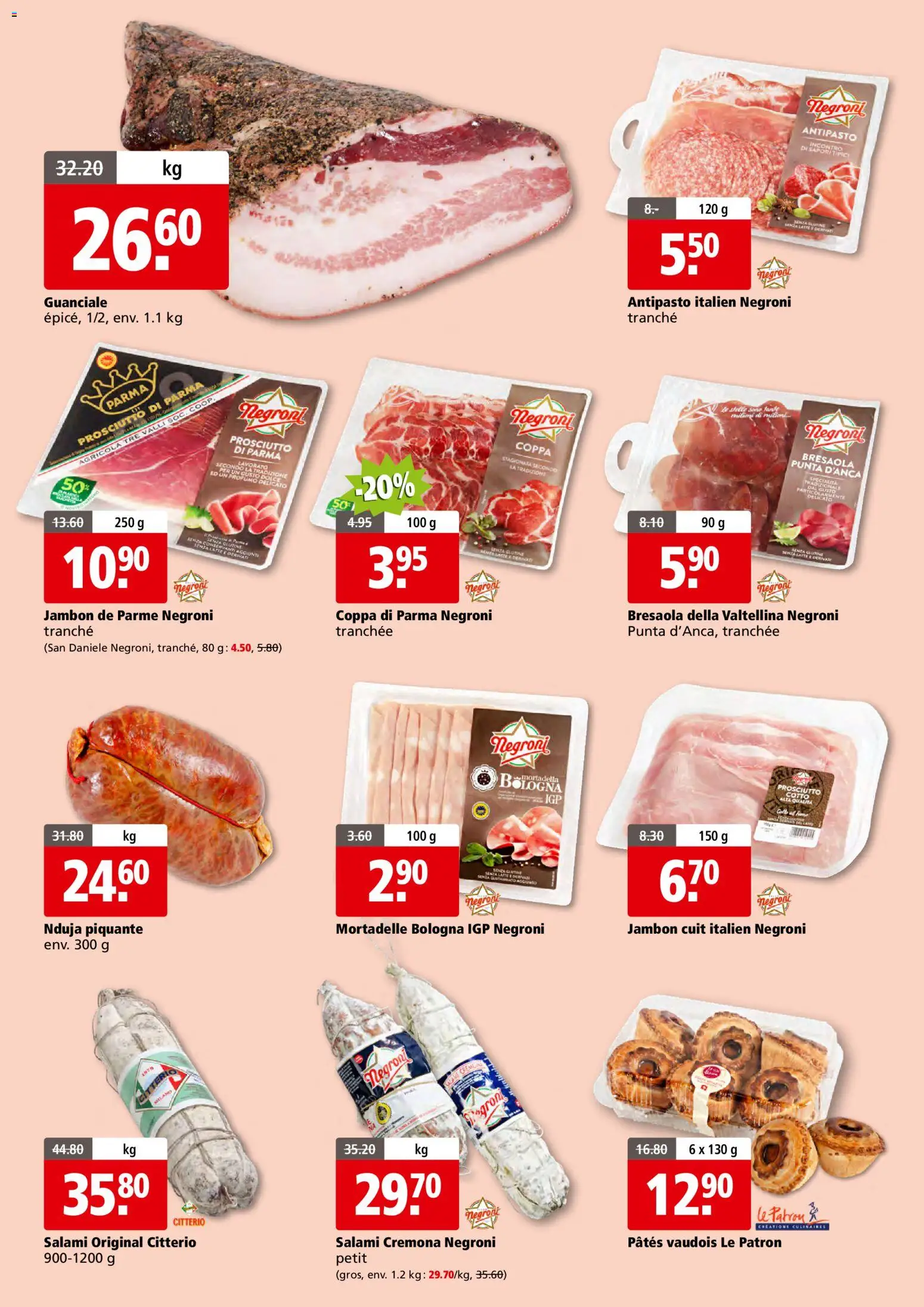 Aligro aktionen 2000 Chavannes, Matran, Genève, Sion – gültig ab 20.04.2026 | Seite: 4 | Produkte: Salami