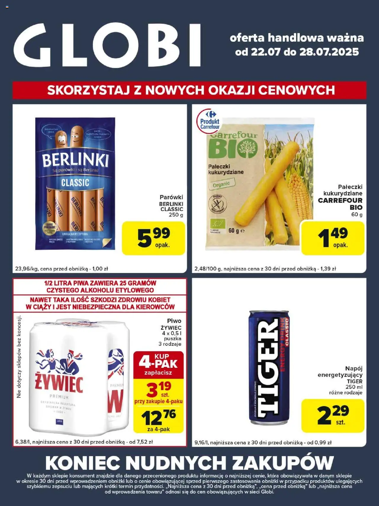 Carrefour Gazetka - Globi od 22.07.2025 | Strona: 1 | Produkty: Parówki, Piwo