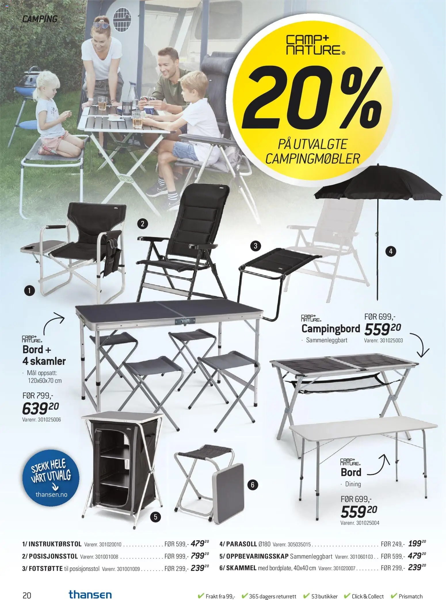 {H1} | Side: 20 | Produkter: Parasoll, Bord