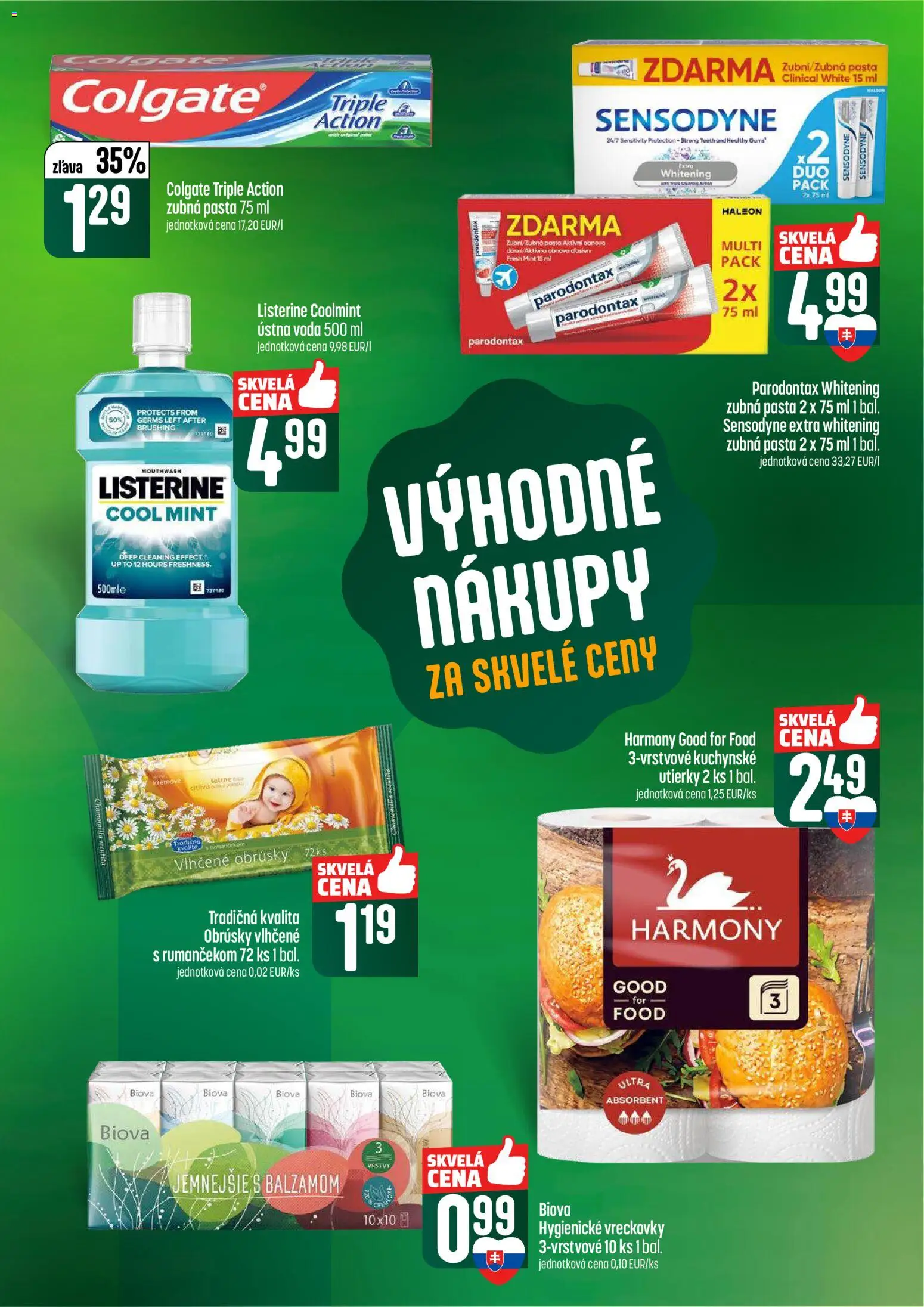 Nové COOP Jednota akcie – leták je platný od 12.02.2026 | Strana: 57 | Produkty: Listerine, Zubná pasta, Ústna voda, Voda