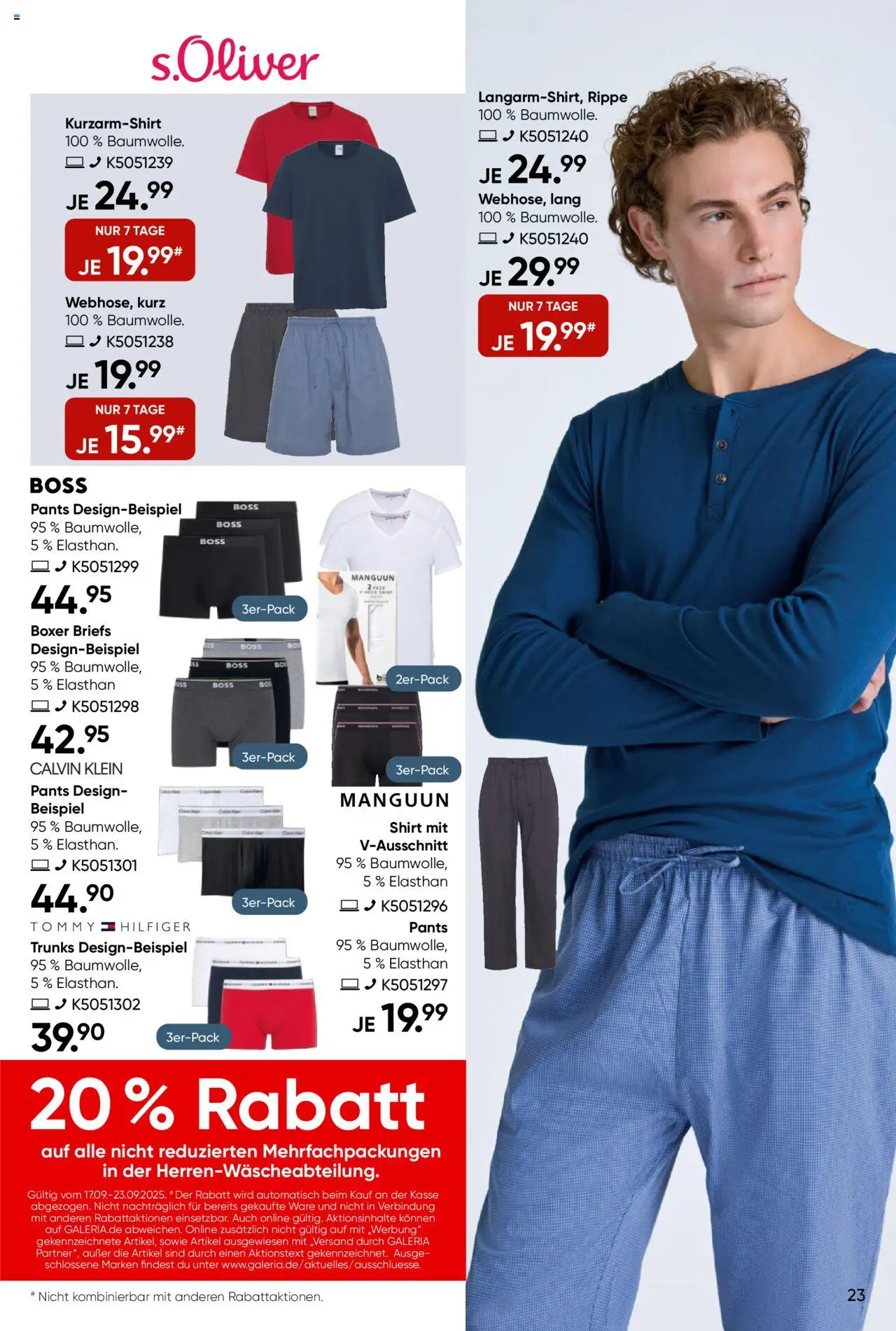 Galeria Karstadt Kaufhof Prospekt 	 – gültig ab 17.09.2025 | Seite: 23 | Produkte: Shirt, Boxer