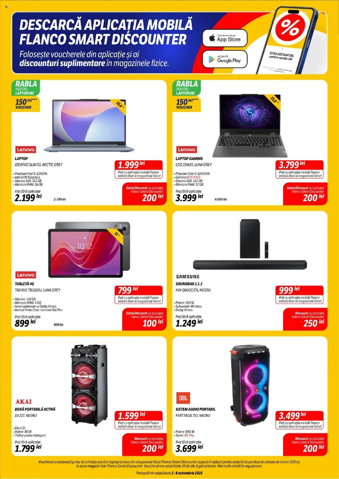 Noul catalog Flanco – valabil de la 02.10.2025 | Pagină: 3 | Produse: Soundbar, Memorie, Tabletă, Audio
