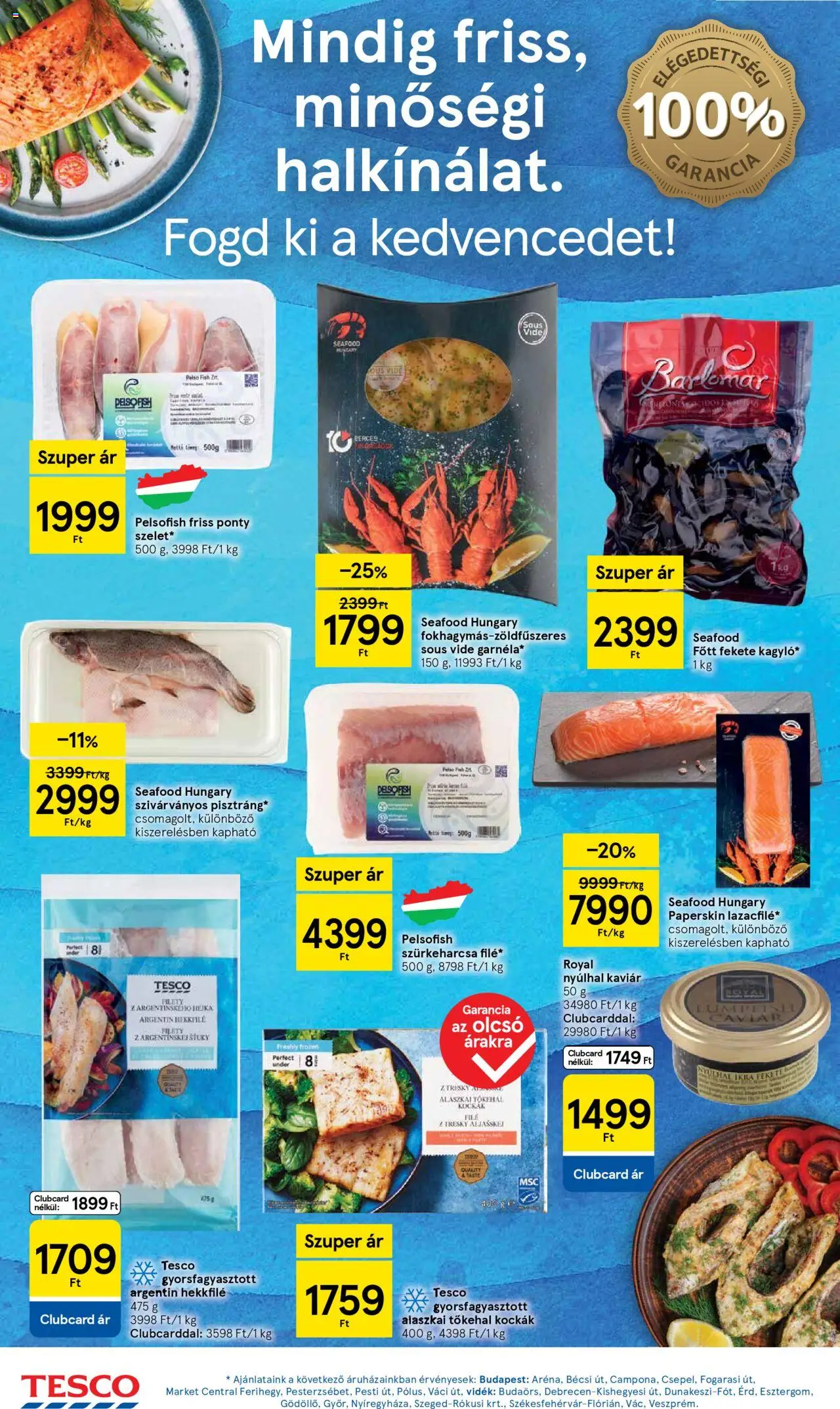 Tesco akciós ujság - amely érvényes a következő dátumtól: 09.10.2025 | Oldal: 20 | Termékek: Ponty, Kaviár