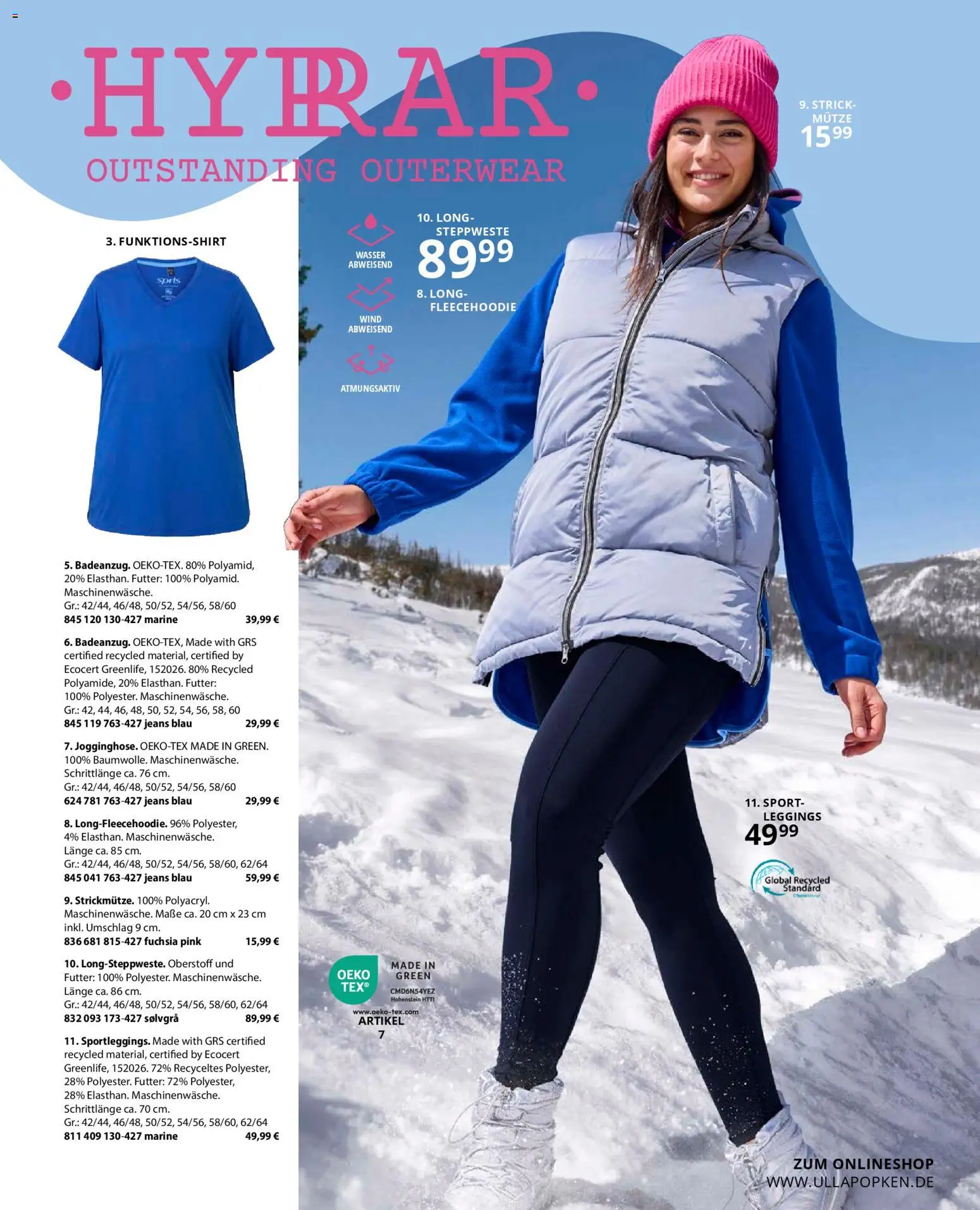 Ulla Popken Prospekt 	 – gültig ab 01.11.2025 | Seite: 139 | Produkte: Steppweste, Wasser, Leggings, Jeans