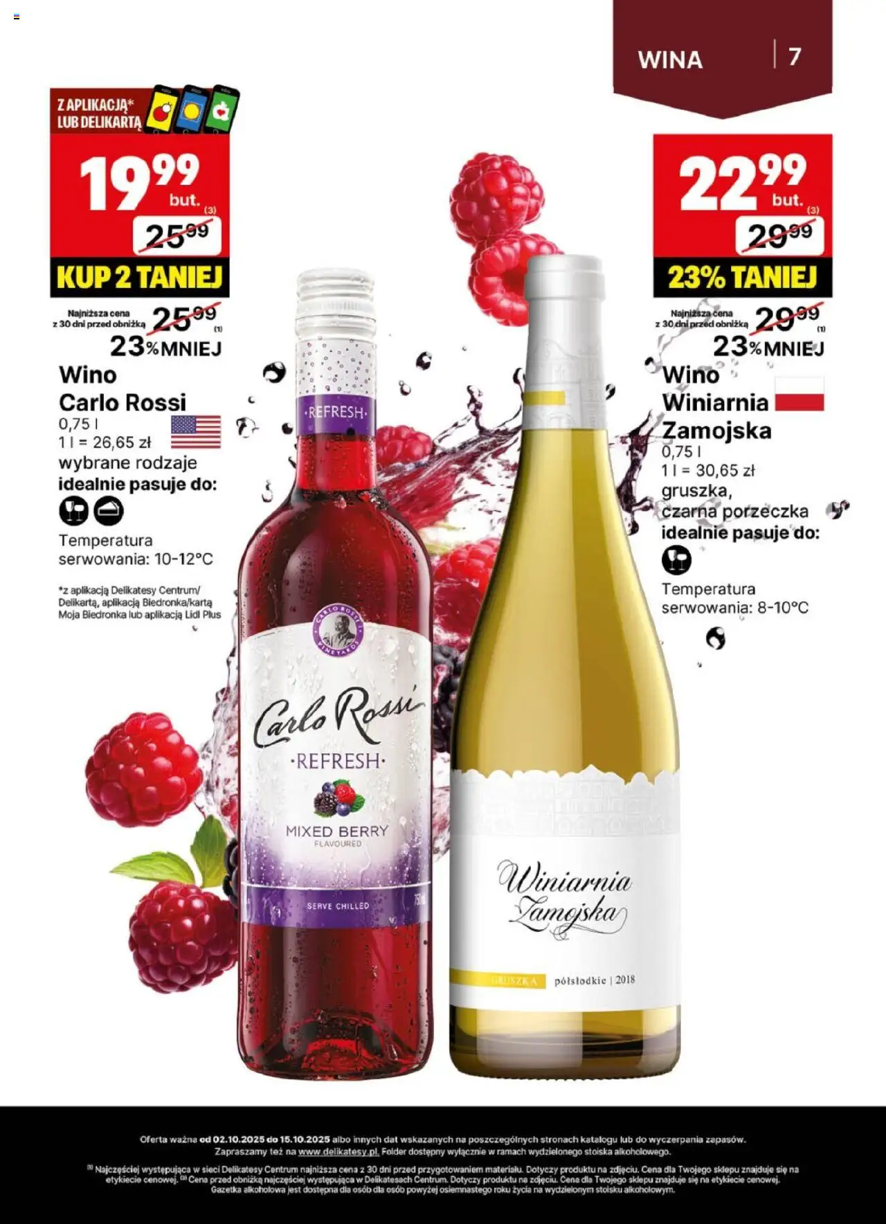 Delikatesy Centrum Gazetka - DeliBarek od 02.10.2025 | Strona: 7 | Produkty: Gruszka, Winiarnia, Porzeczka, Wino