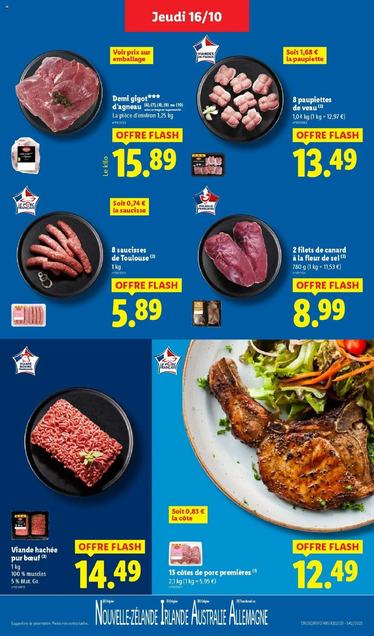 {H1} | Page: 7 | Produits: Gigot d'agneau, Volaille, Paupiettes de veau, Viande bovine