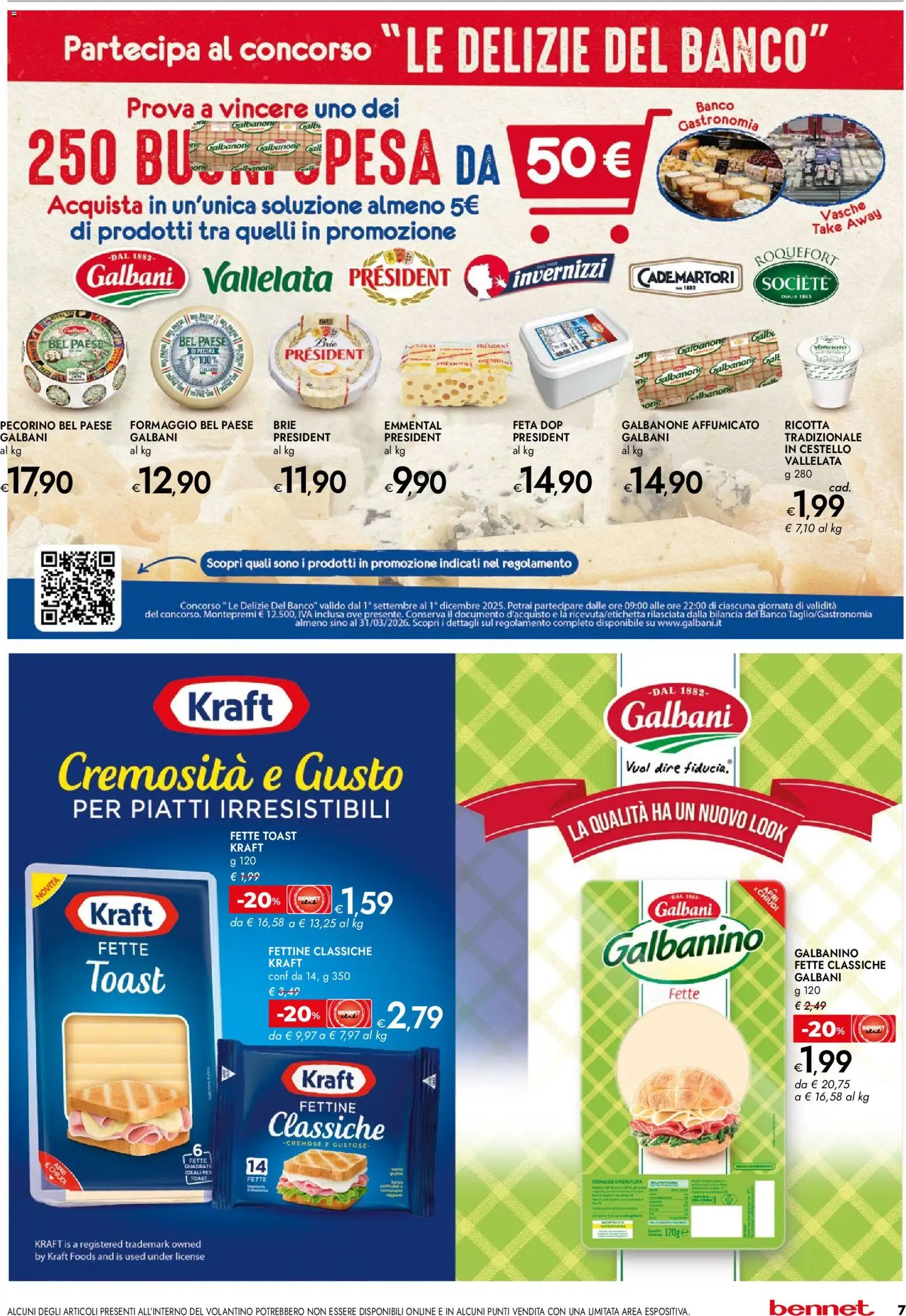 Volantino bennet del 23.10.2025 | Pagina: 7 | Prodotti: Formaggio, Ricotta, Pecorino, Emmental