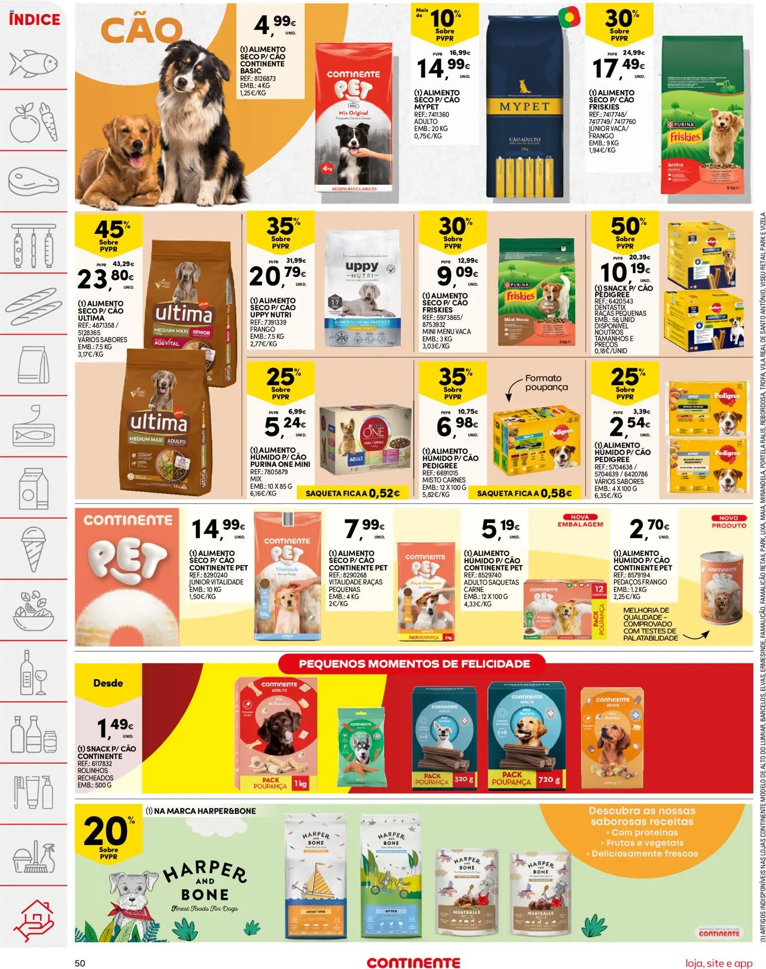 Continente folheto │ válido de 21.04.2026 | Página: 50 | Produtos: Purina one, Frango, Carne, Biscoitos