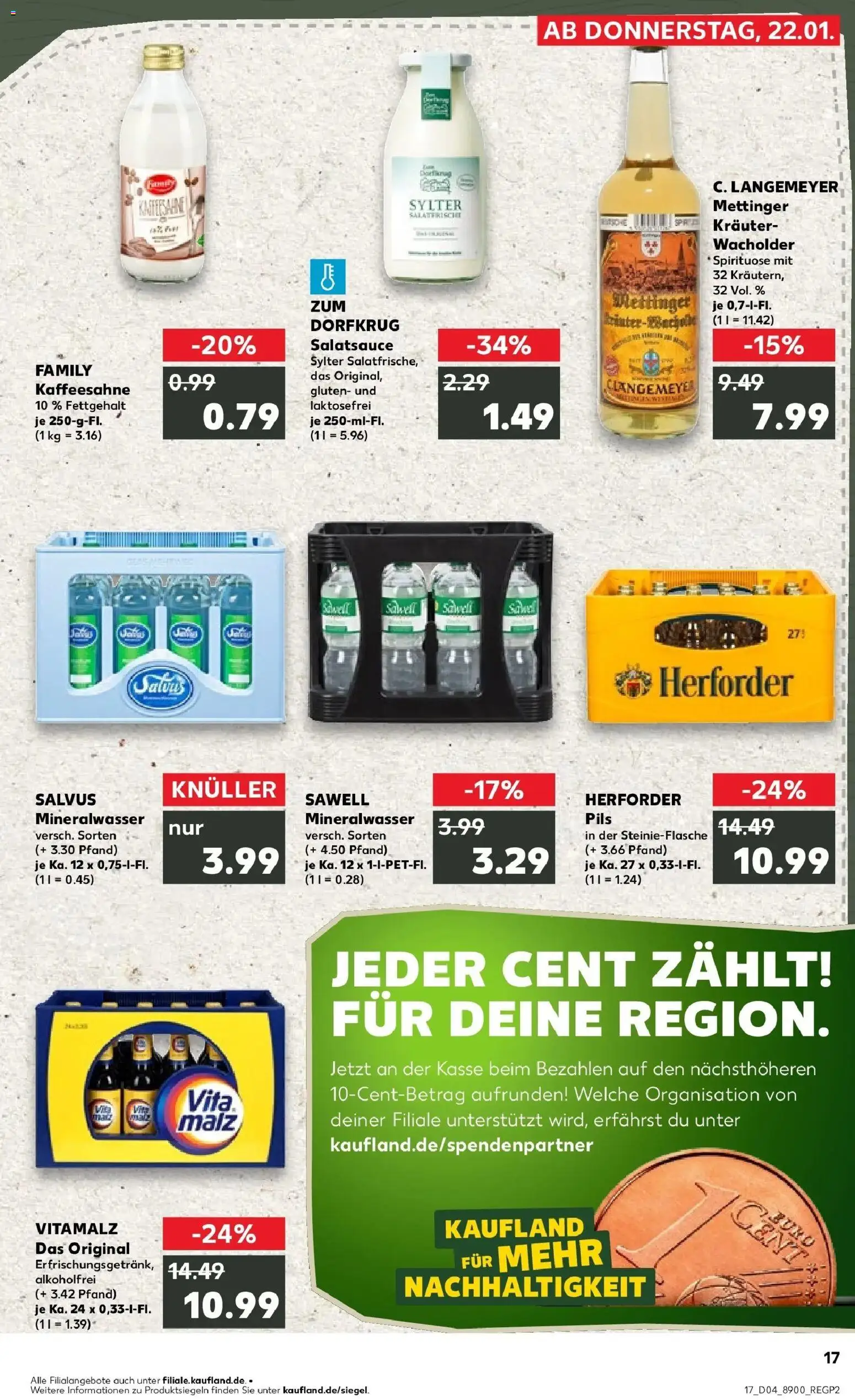 Kaufland prospekt Osnabrück	 – gültig ab 22.01.2026 | Seite: 2 | Produkte: Pils, Dressing, Mineralwasser