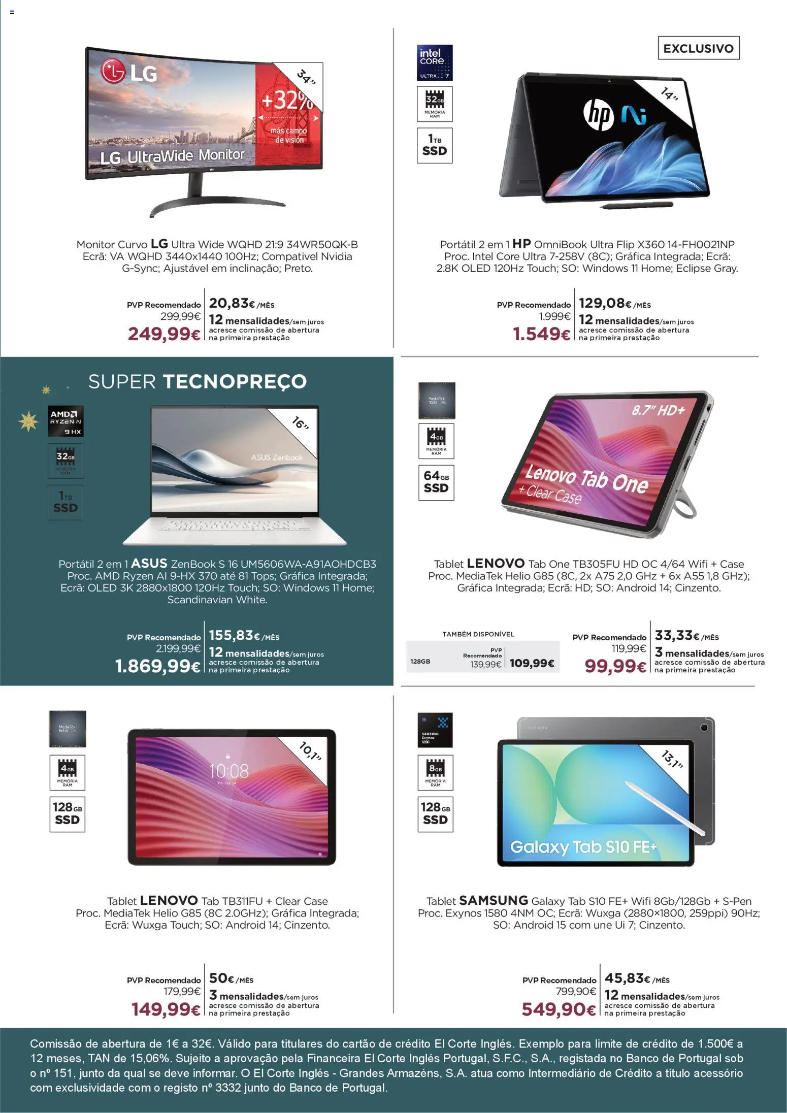 El Corte Ingles folheto │ válido de 05.12.2025 | Página: 7 | Produtos: Monitor, Banco, Tablet