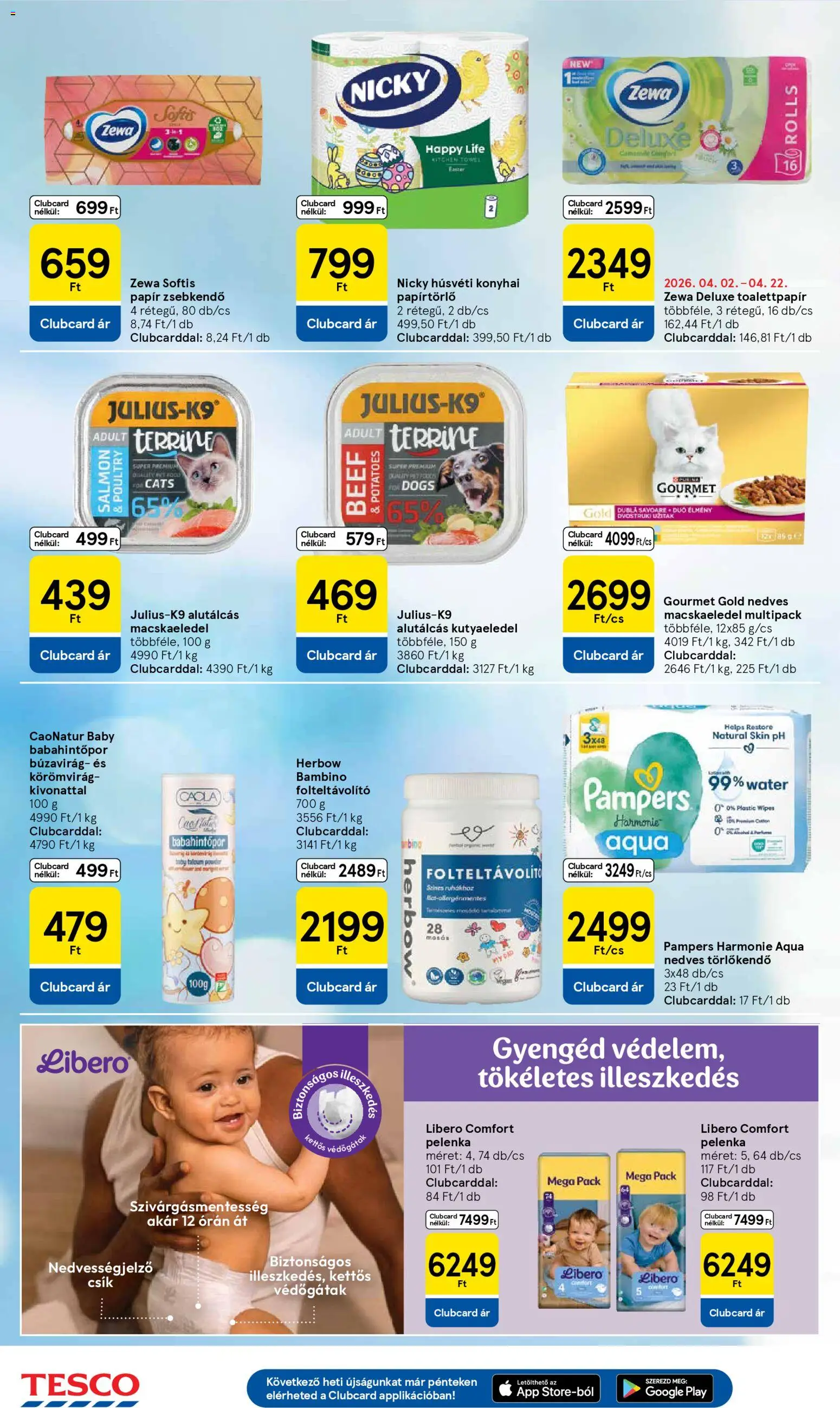 Tesco akciós ujság - amely érvényes a következő dátumtól: 31.03.2026 | Oldal: 34 | Termékek: Pampers, Törlőkendő, Pelenka, Nedves törlőkendő