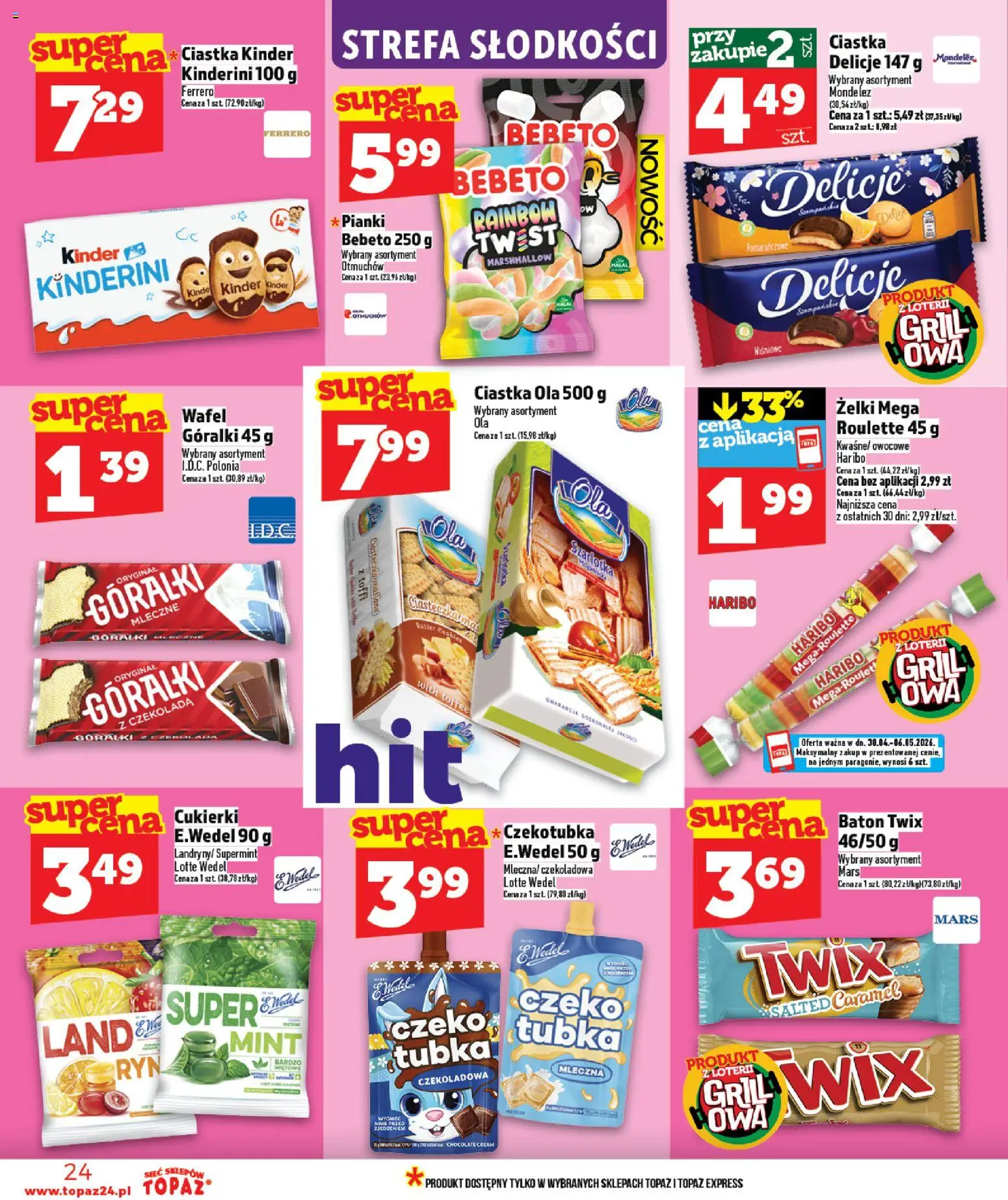 Topaz gazetka - MAZ od 30.04.2026 | Strona: 24 | Produkty: Grill, Baton, Żelki, Pianki