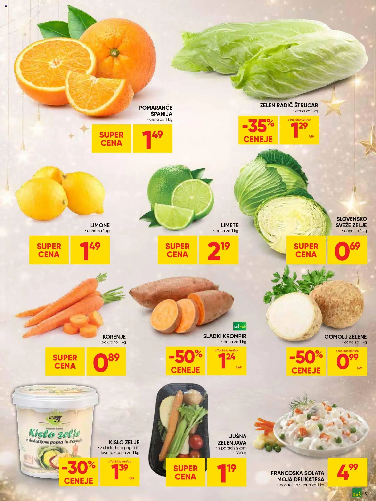 Novi Tuš katalog ponudbe – veljaven od 30.12.2025 | Stran: 3 | Izdelki: Pomarance, Solata, Krompir, Zelenjava