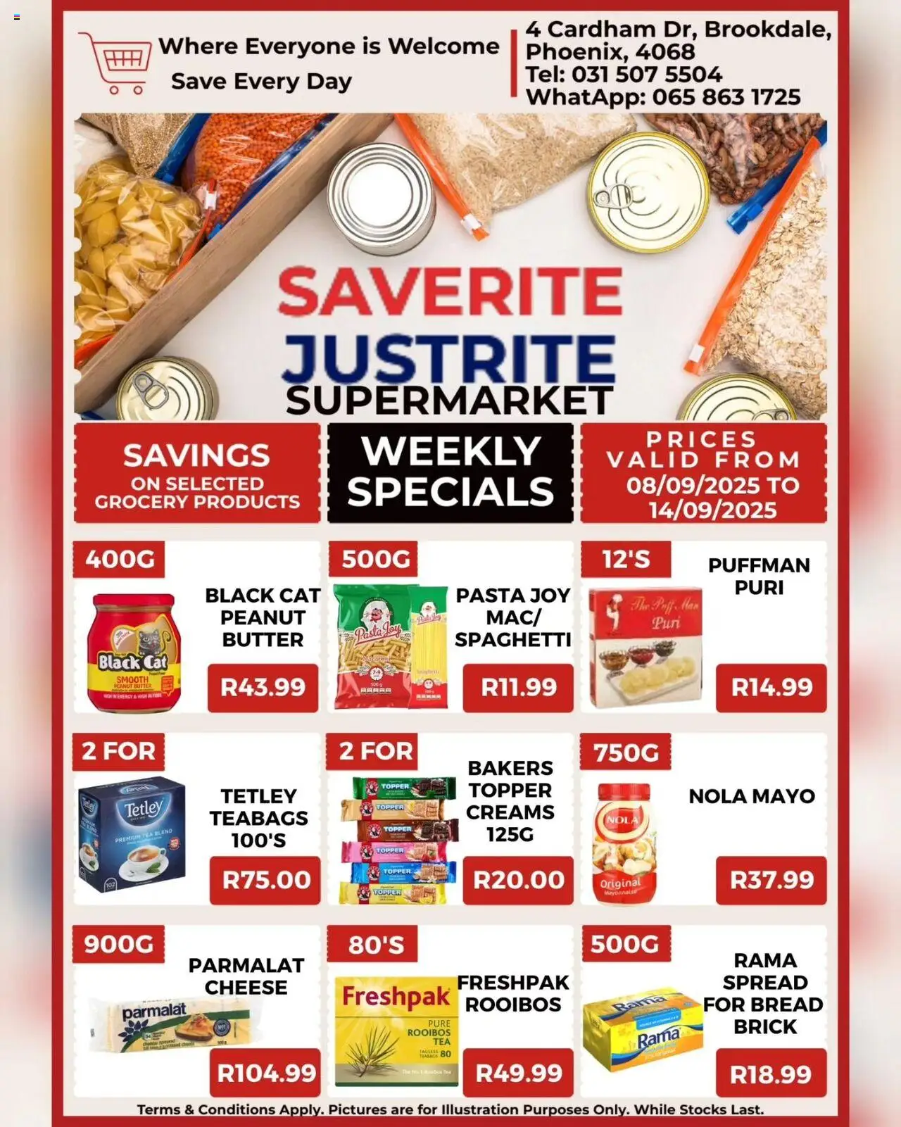 New Saverite catalogue – valid from 08.09.2025 | Page: 2 | Products: Butter, Bread, Tea, Peanut butter