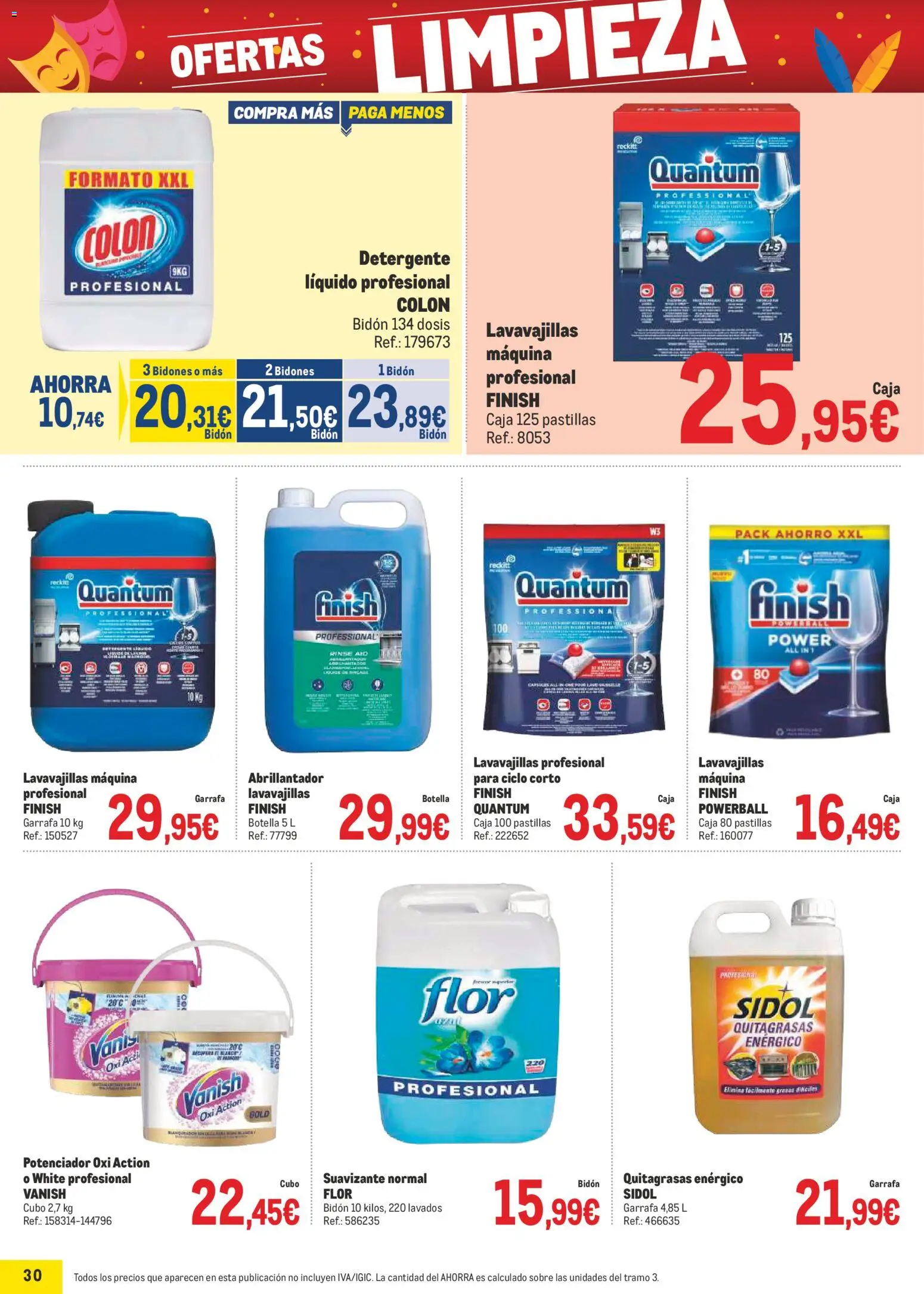 Makro - Precios Canarias │ válido desde el 02.02.2026 | Página: 30 | Productos: Detergente, Suavizante, Lavavajillas, Caja