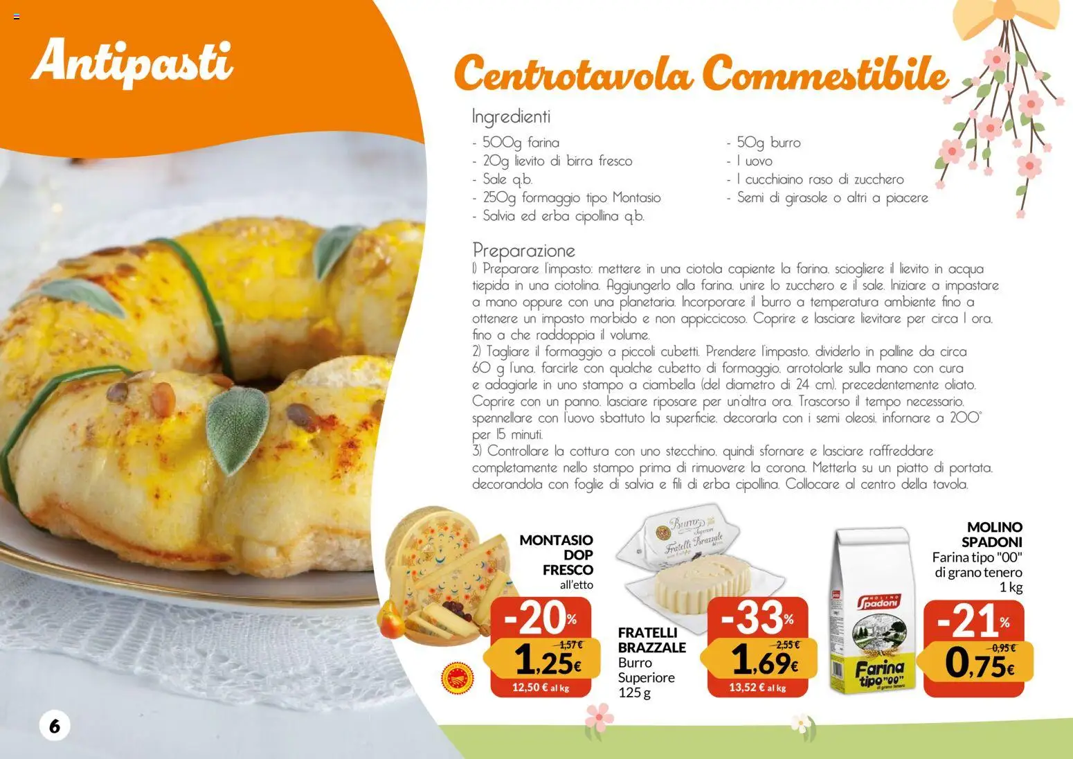 Volantino Famila del 12.03.2026 | Pagina: 6 | Prodotti: Banane, Acqua, Formaggio, Piatto