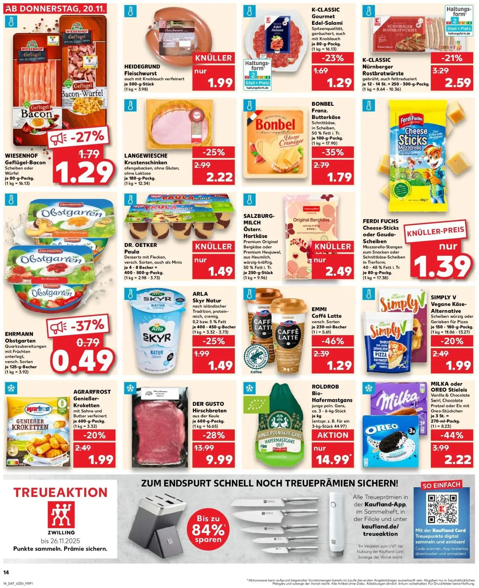 Kaufland prospekt Verden (Aller)	 – gültig ab 20.11.2025 | Seite: 14 | Produkte: Gouda, Milka, Skyr, Knoblauch