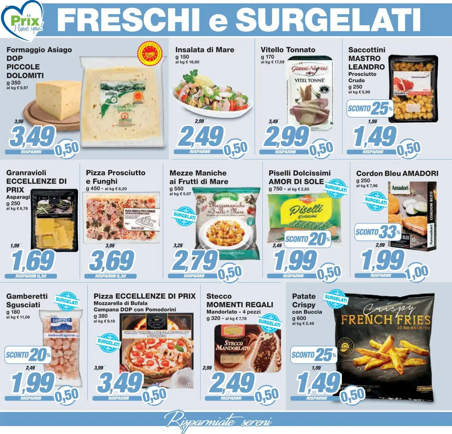 Volantino Prix del 10.04.2026 | Pagina: 16 | Prodotti: Patate, Frutti di mare, Piselli, Asparagi