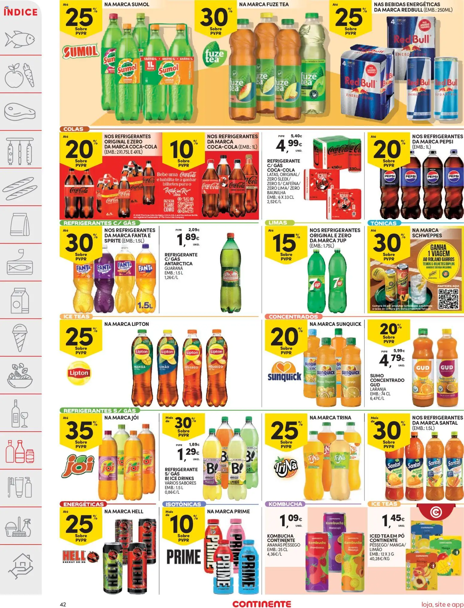 Continente folheto │ válido de 31.03.2026 | Página: 42 | Produtos: Kombucha, Sumo, Coca-cola, Bebida