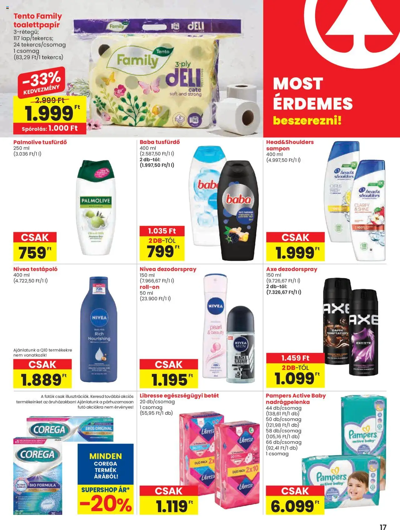 Spar akciós ujság - amely érvényes a következő dátumtól: 09.10.2025 | Oldal: 17 | Termékek: Pampers, Body, Testápoló, Tusfürdő